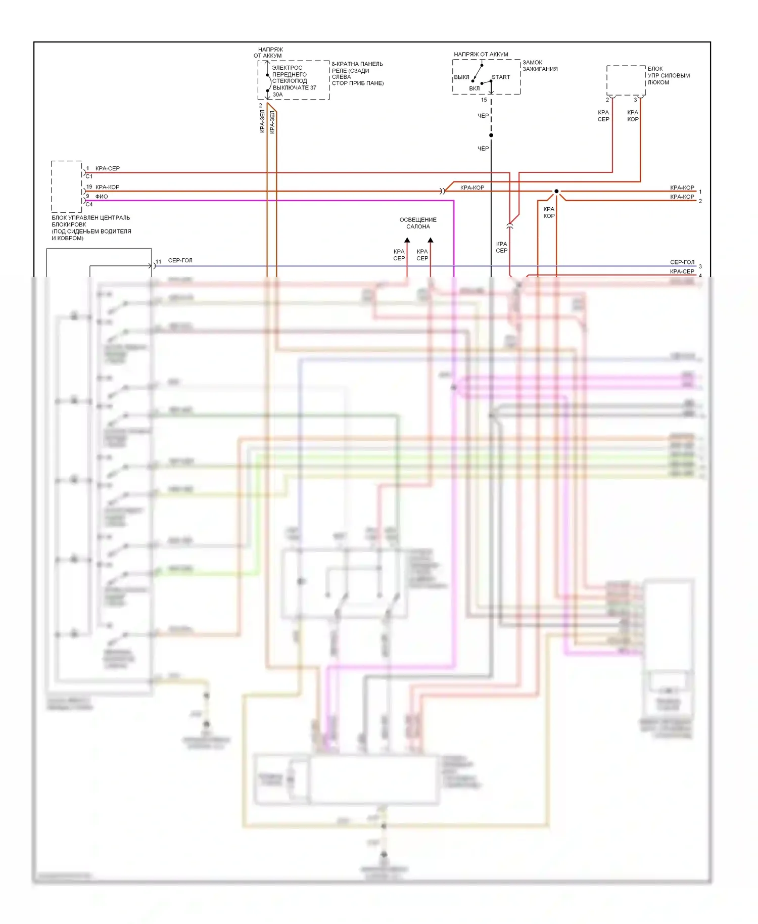 S6 Audi C5 (1999-2004): Электросхема стеклоподъемников (1 из 2) 