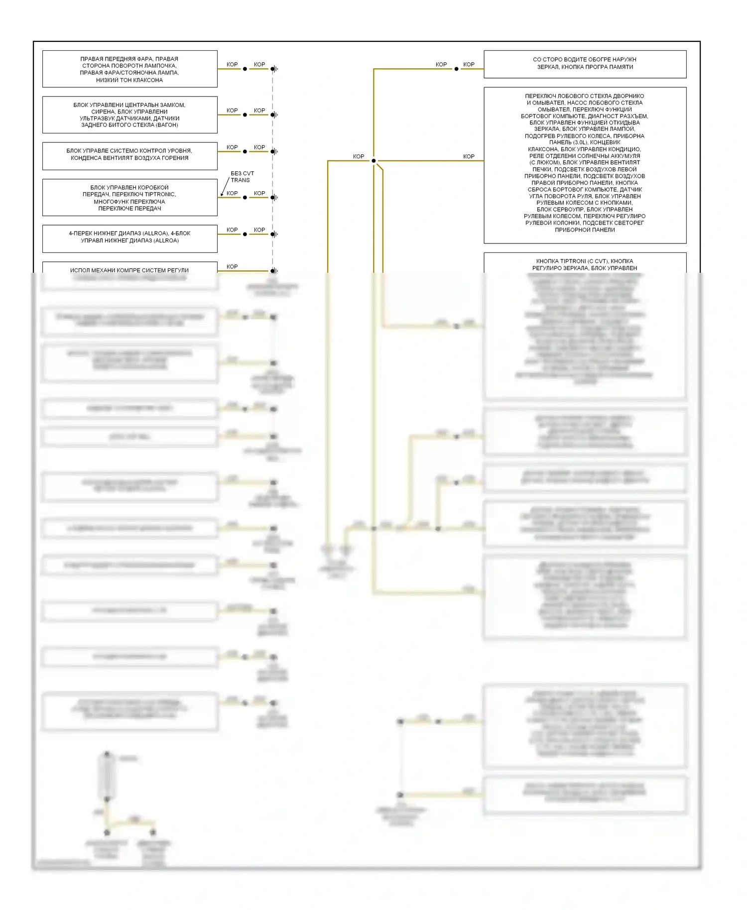 S6 Audi C5 (1999-2004): Электросхема разводки массы (1 из 2) 