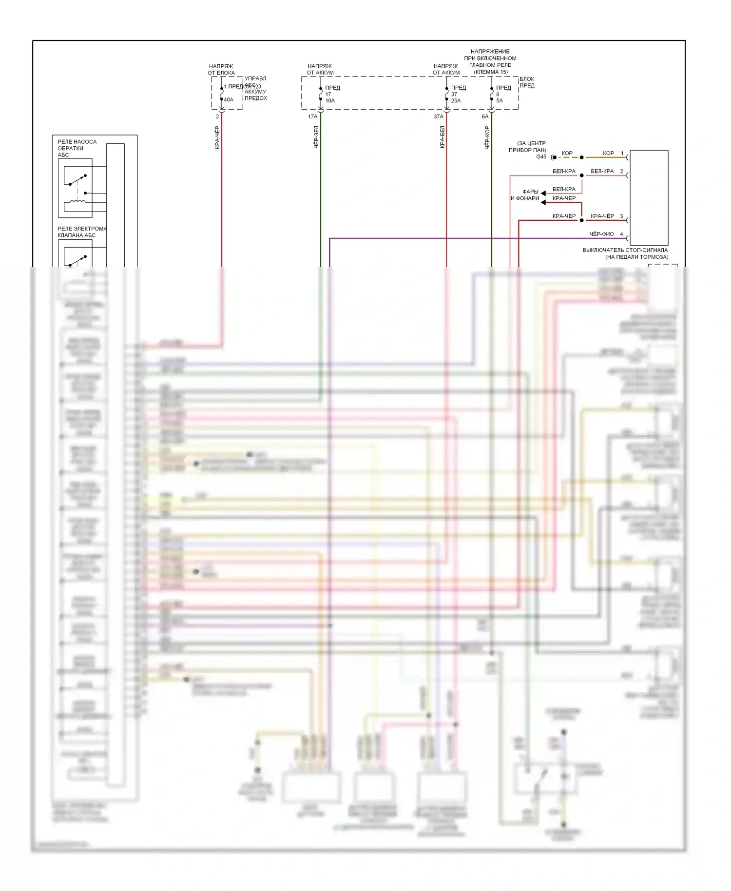 S6 Audi C6 рестайлинг (2008-2011): Антиблокировочная система abs электросхема 