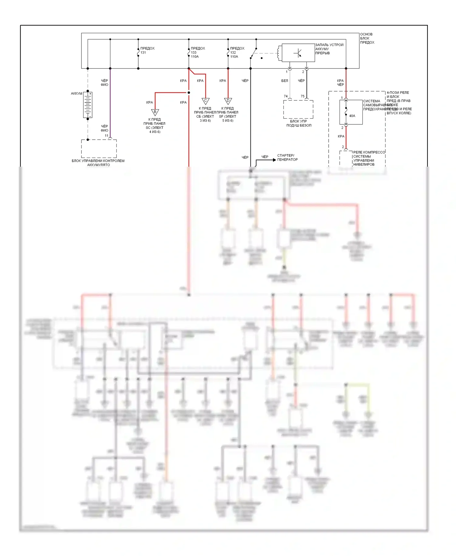 S6 Audi C6 рестайлинг (2008-2011): Электросхема блока предохранителей реле (1 из 6) 