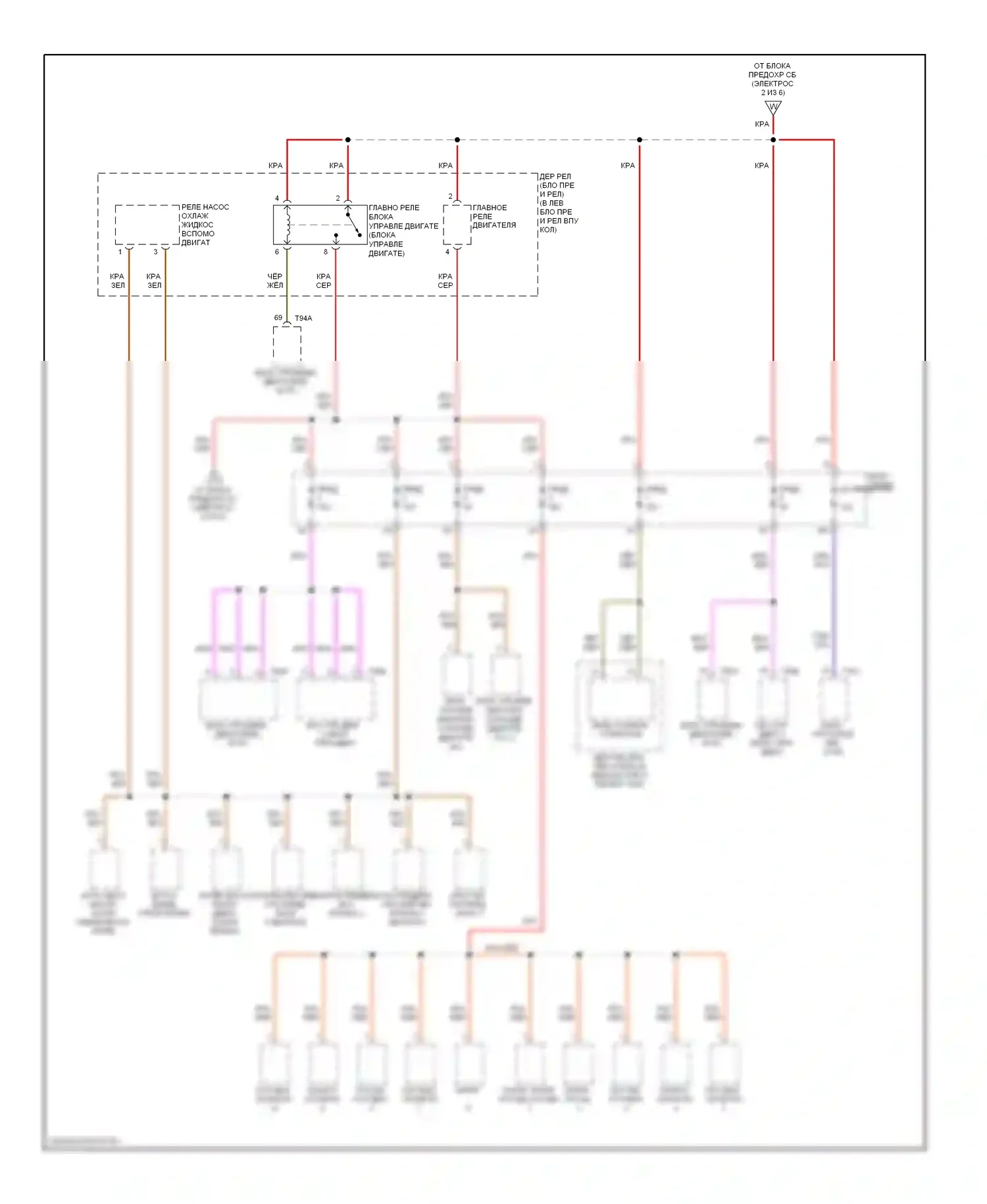 S6 Audi C6 рестайлинг (2008-2011): Электросхема блока предохранителей реле (6 из 6) 