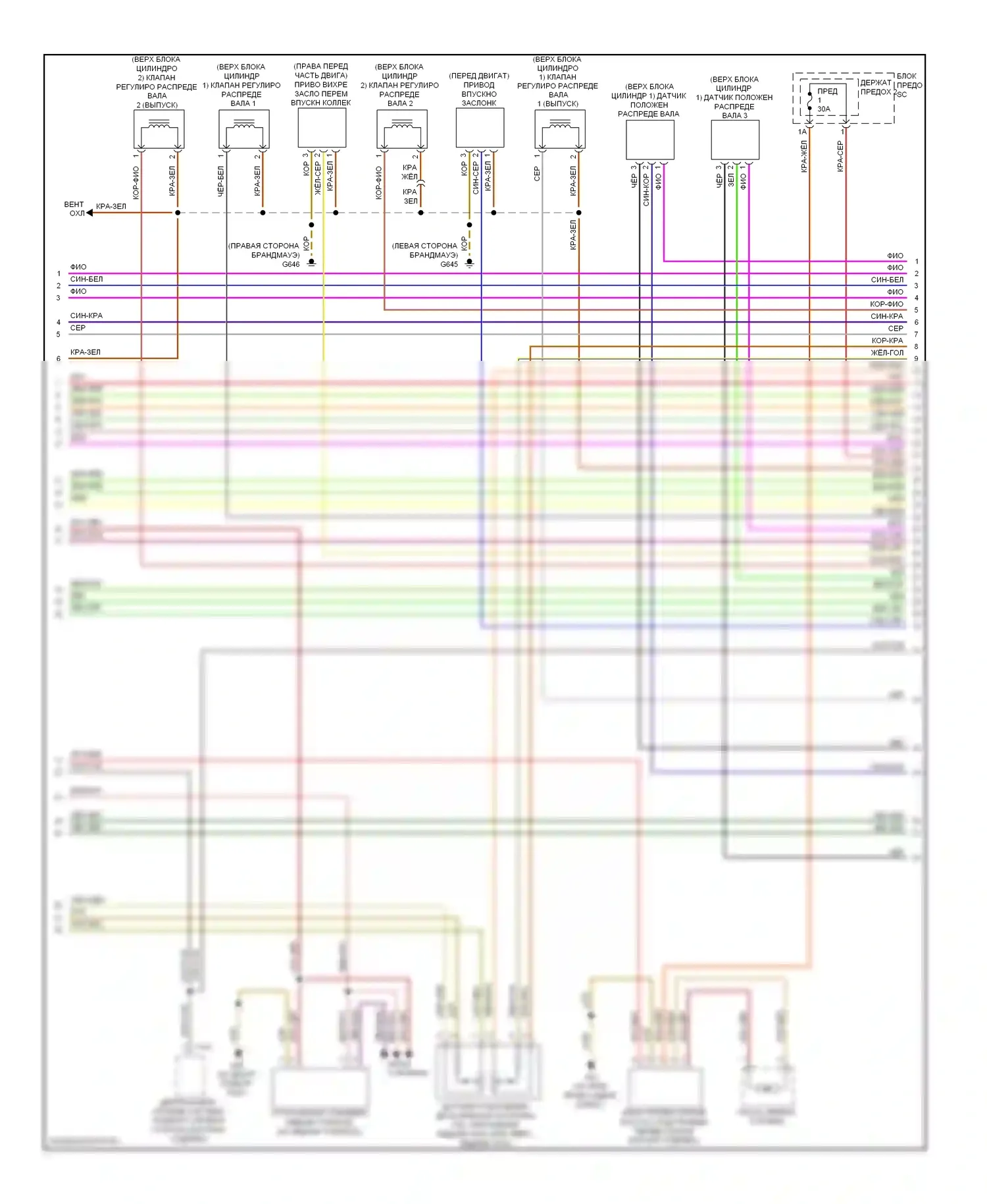 S6 Audi C6 рестайлинг (2008-2011): Электросхема двигателя 5.2l (2 из 8) 