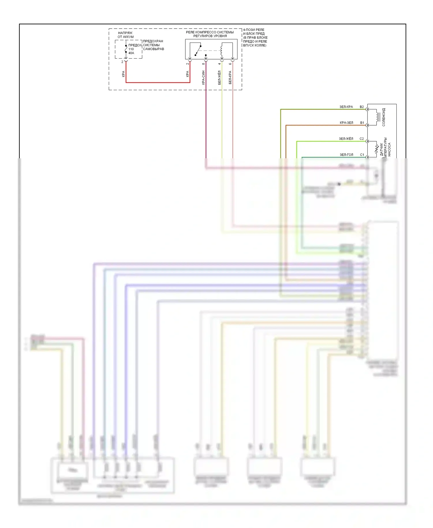 S6 Audi C6 рестайлинг (2008-2011): Электросхема электронной подвески (2 из 2) 
