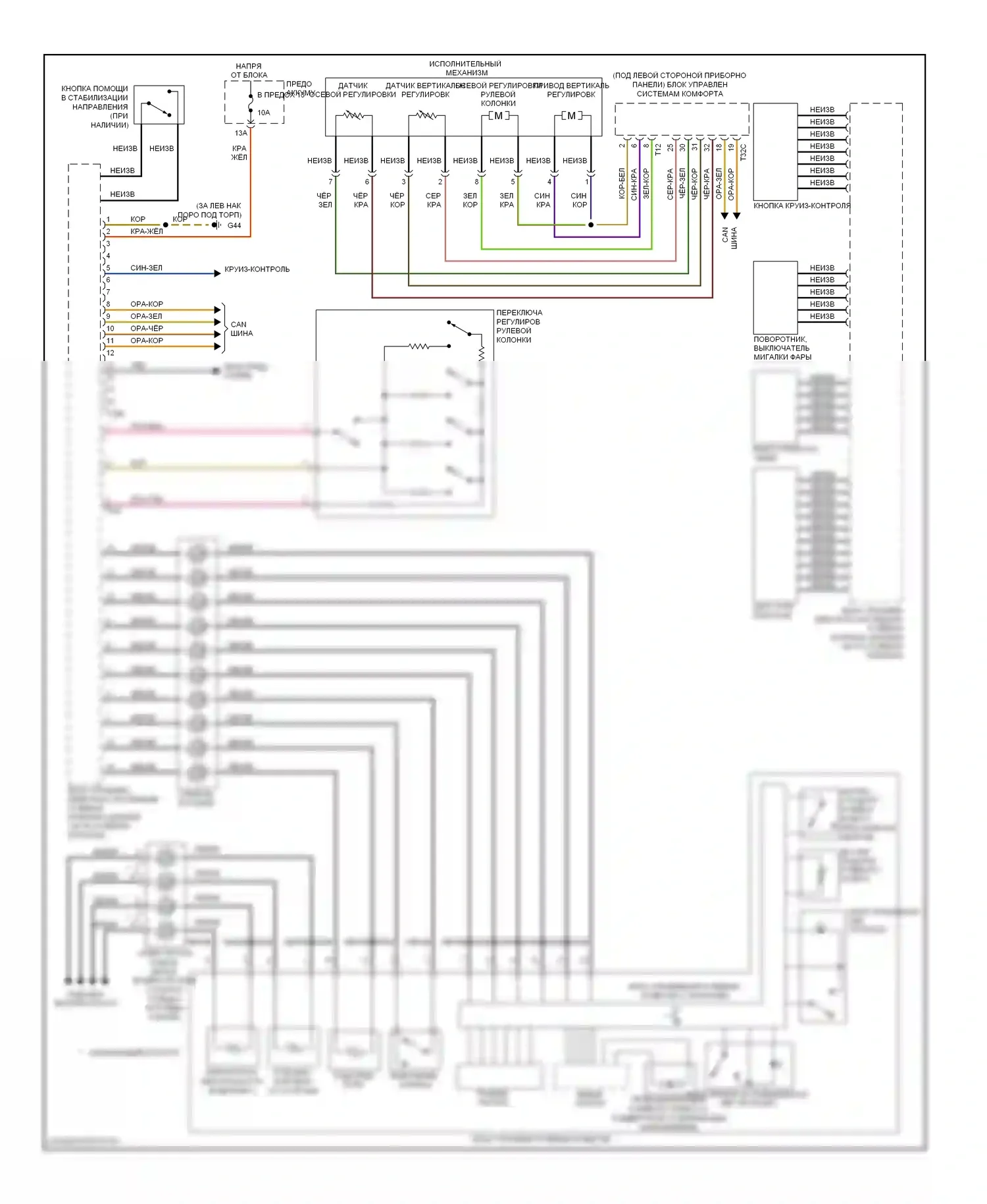 S6 Audi C6 рестайлинг (2008-2011): Электросхема электроусилителя руля 