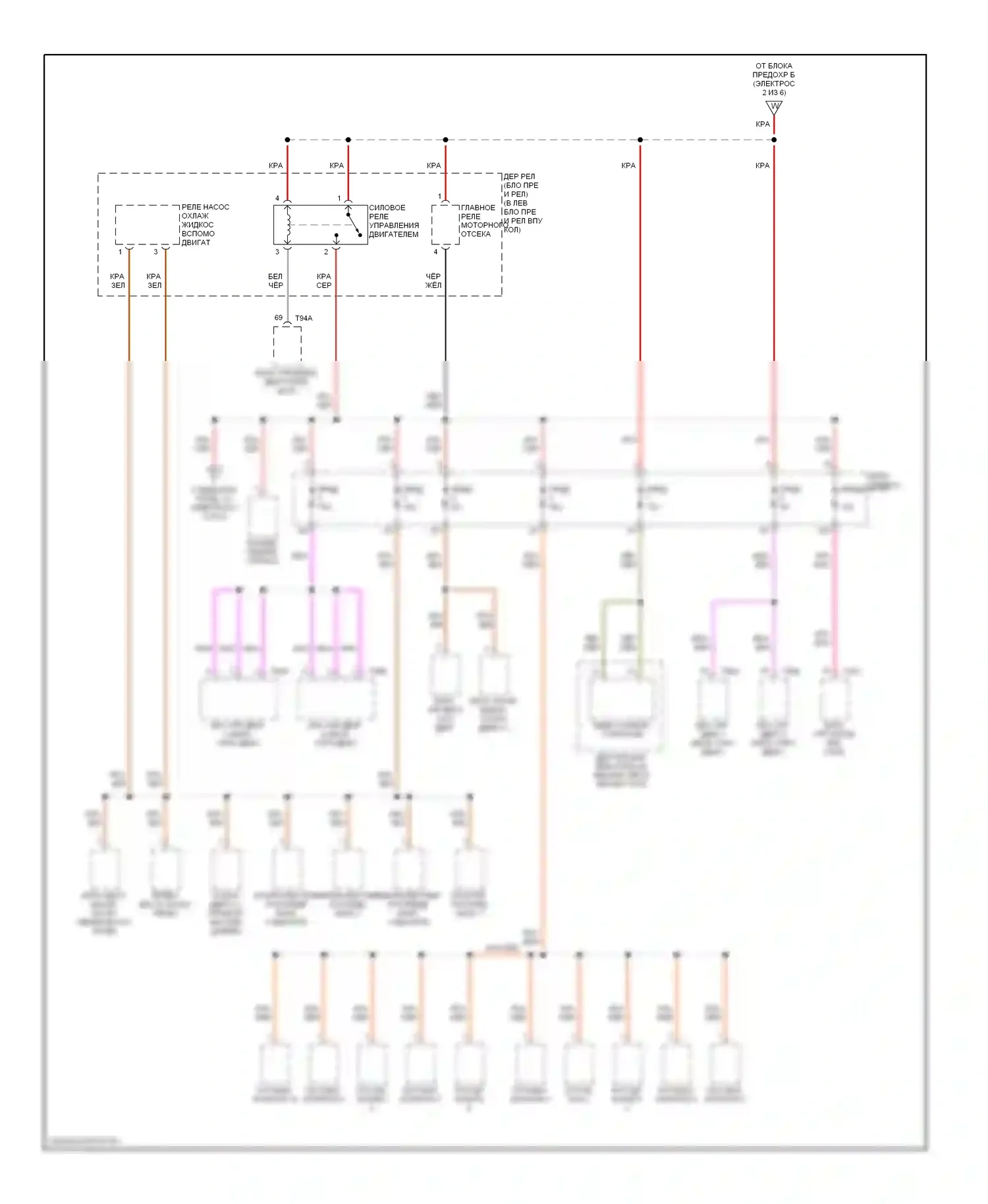 S6 Audi C6 (2006-2008): Электросхема блока предохранителей реле (6 из 6) 