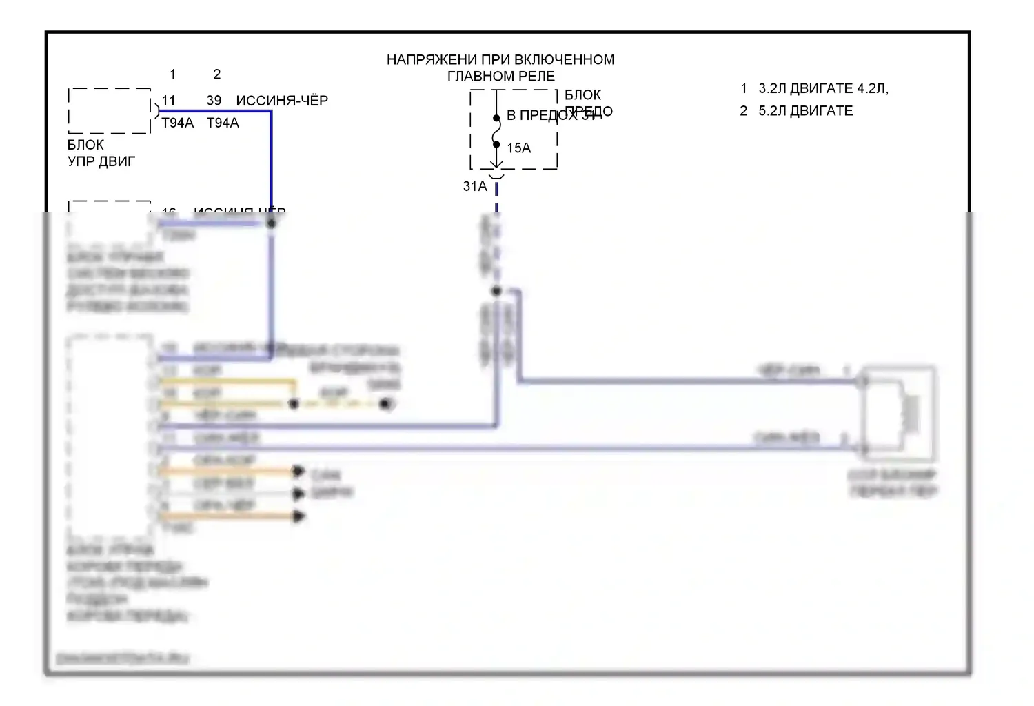 S6 Audi C6 (2006-2008): Электросхема блокировки селектора 