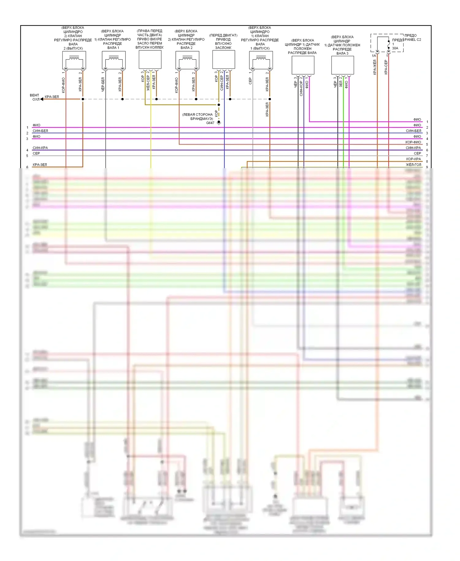 S6 Audi C6 (2006-2008): Электросхема двигателя 5.2l (2 из 8) 