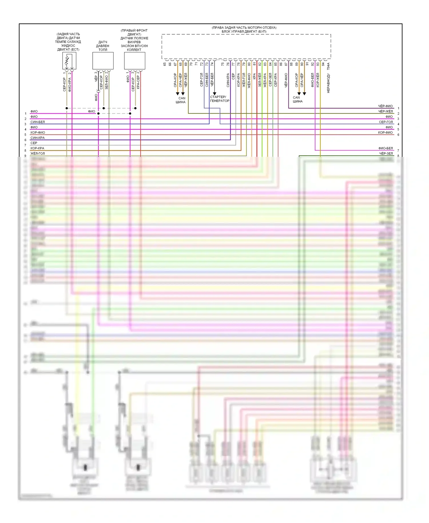 S6 Audi C6 (2006-2008): Электросхема двигателя 5.2l (3 из 8) 