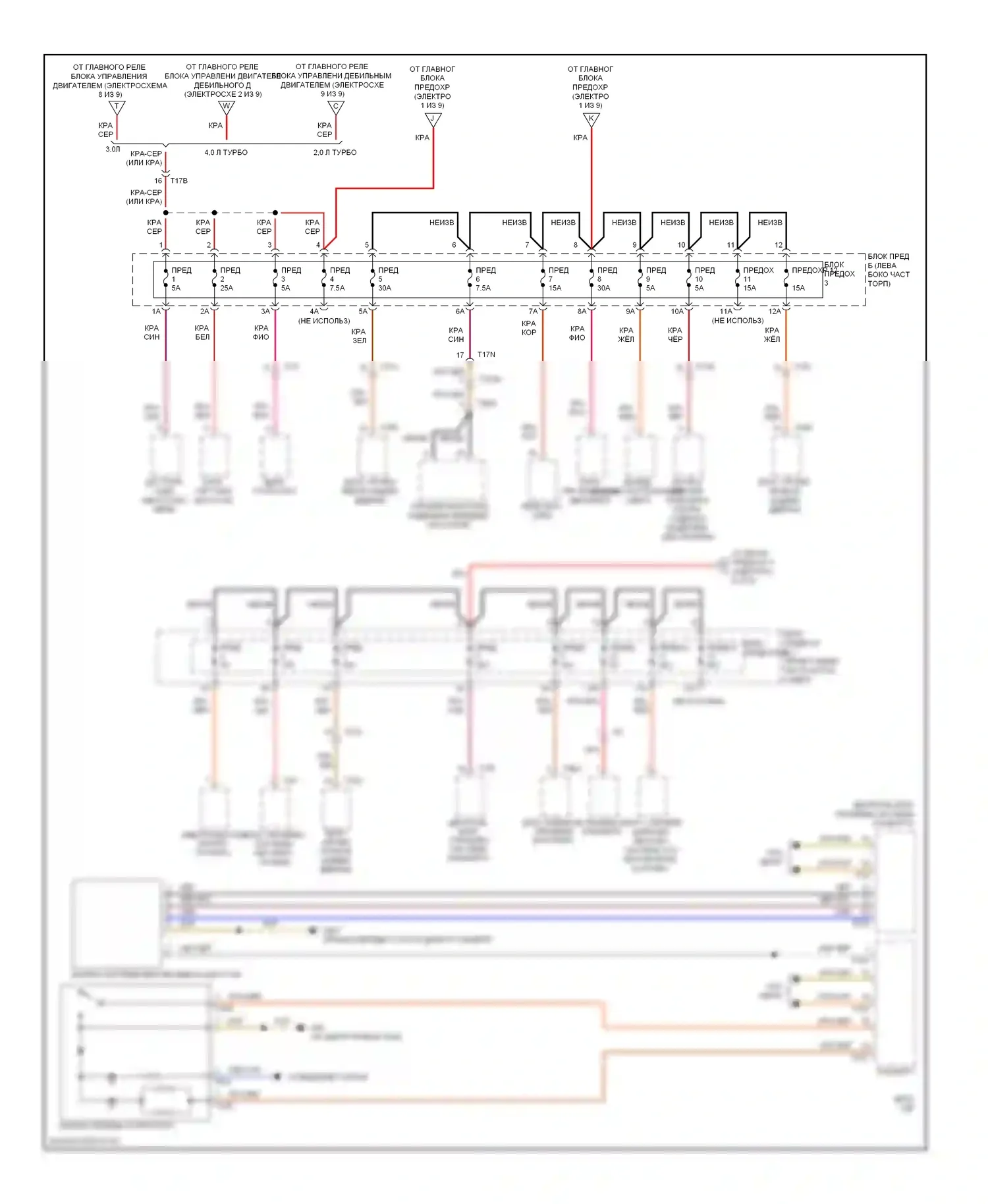 S6 Audi C7 (2012-2014): Электросхема блока предохранителей реле (4 из 9) 