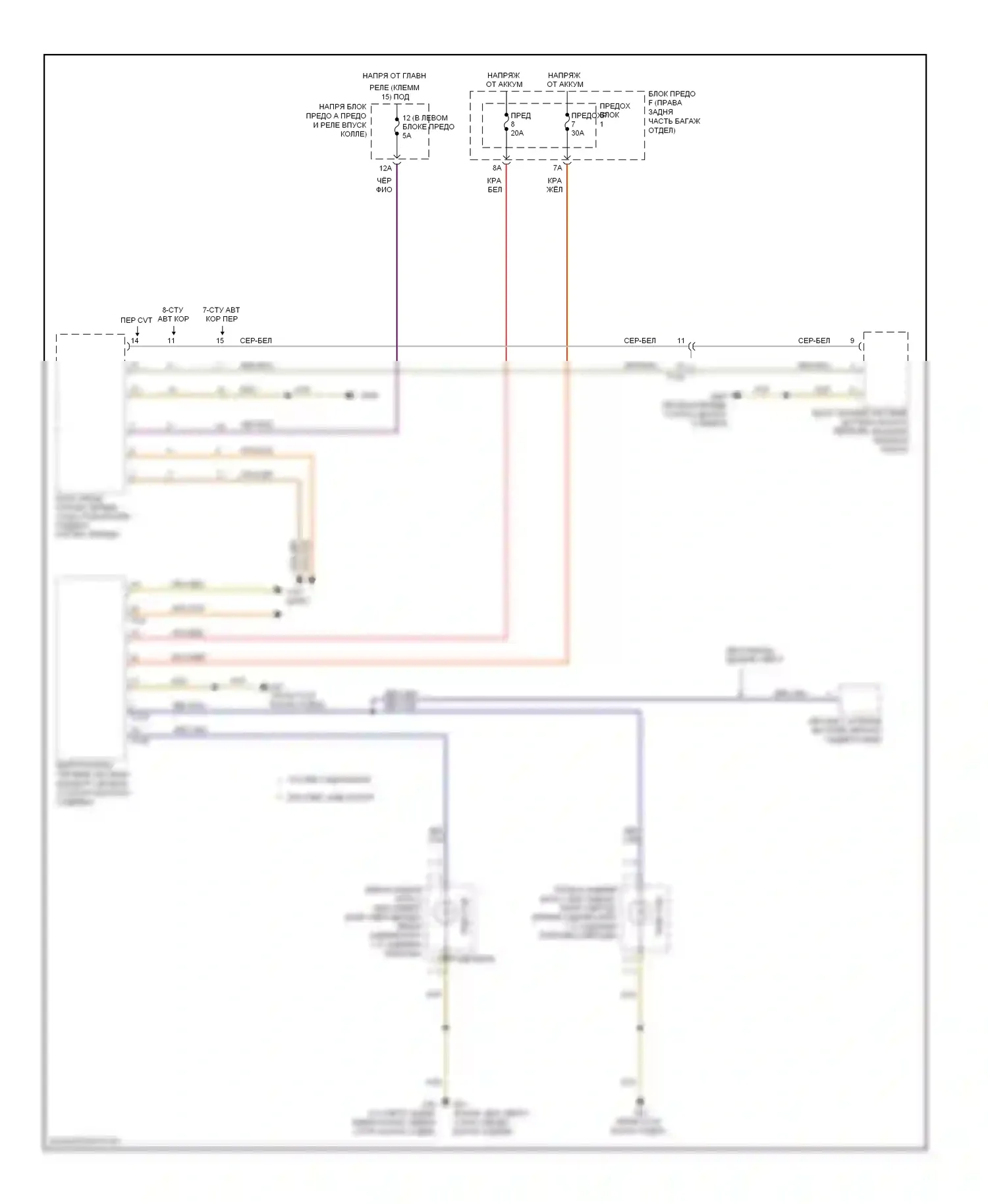 S6 Audi C7 (2012-2014): Электросхема фонарей заднего хода 