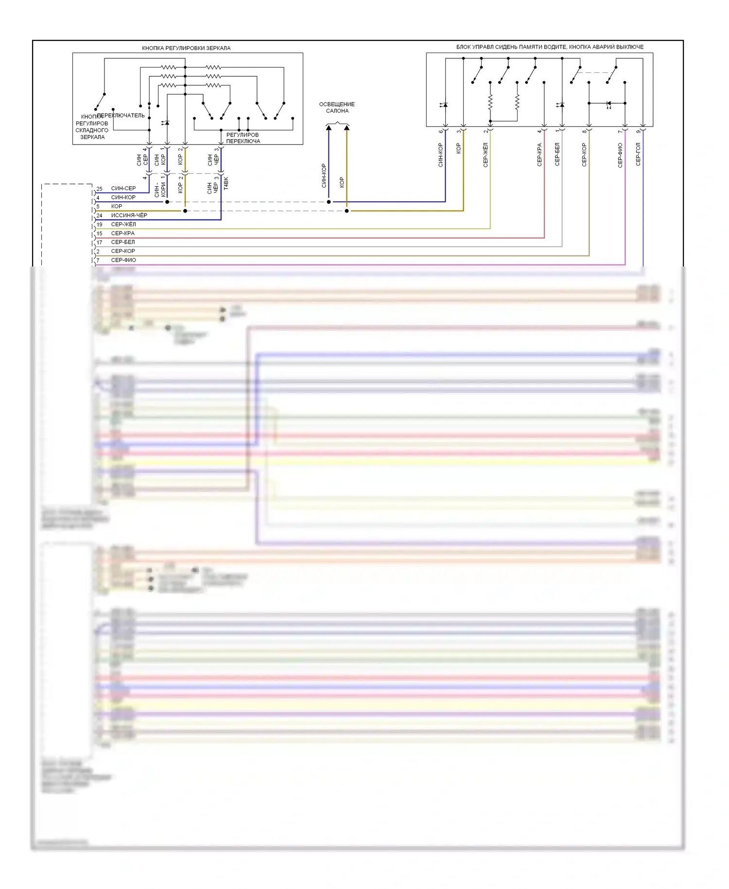 S6 Audi C7 (2012-2014): Электросхема памяти зеркал (1 из 2) 