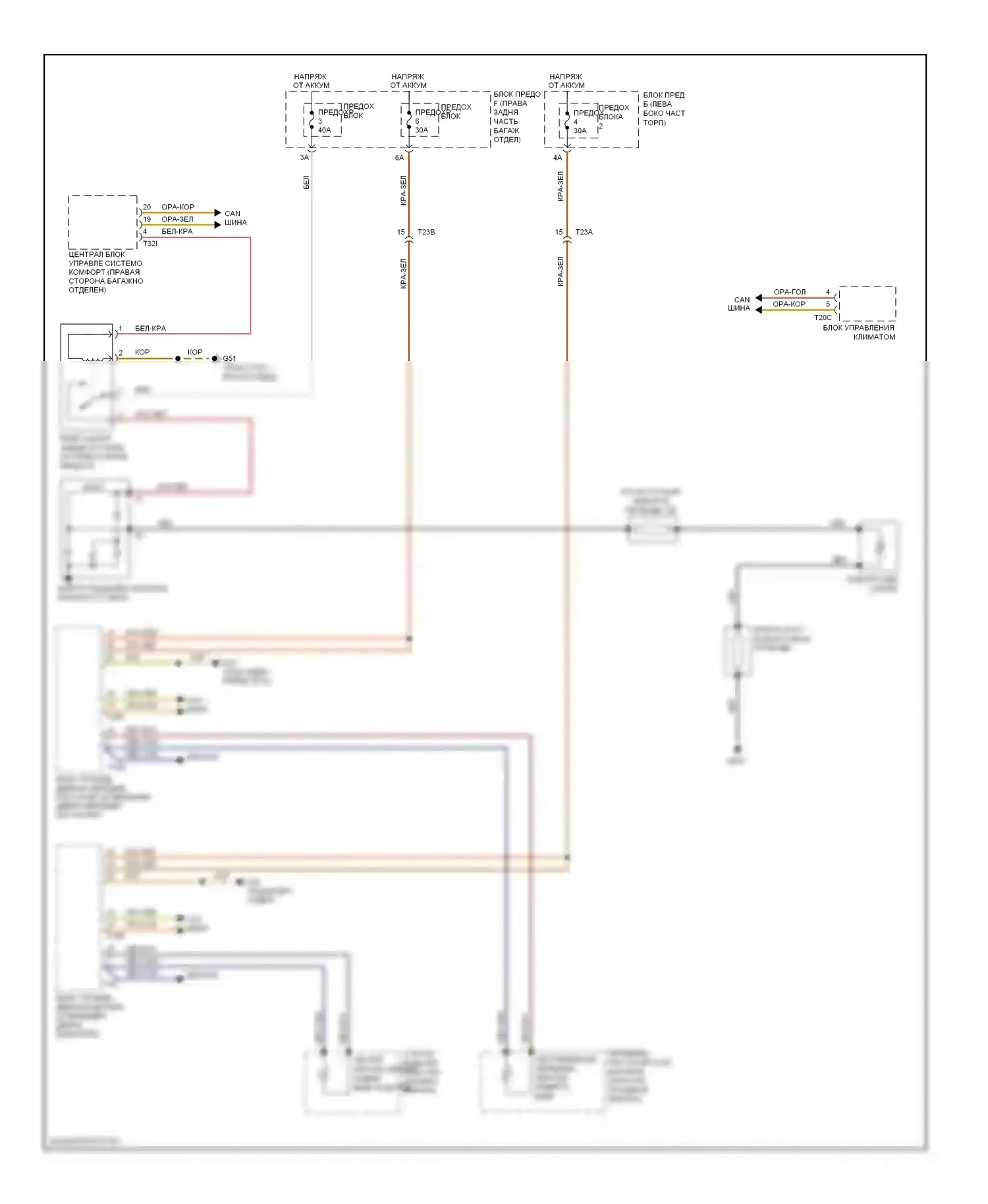 S6 Audi C7 (2012-2014): Электросхема подогрева стекол 