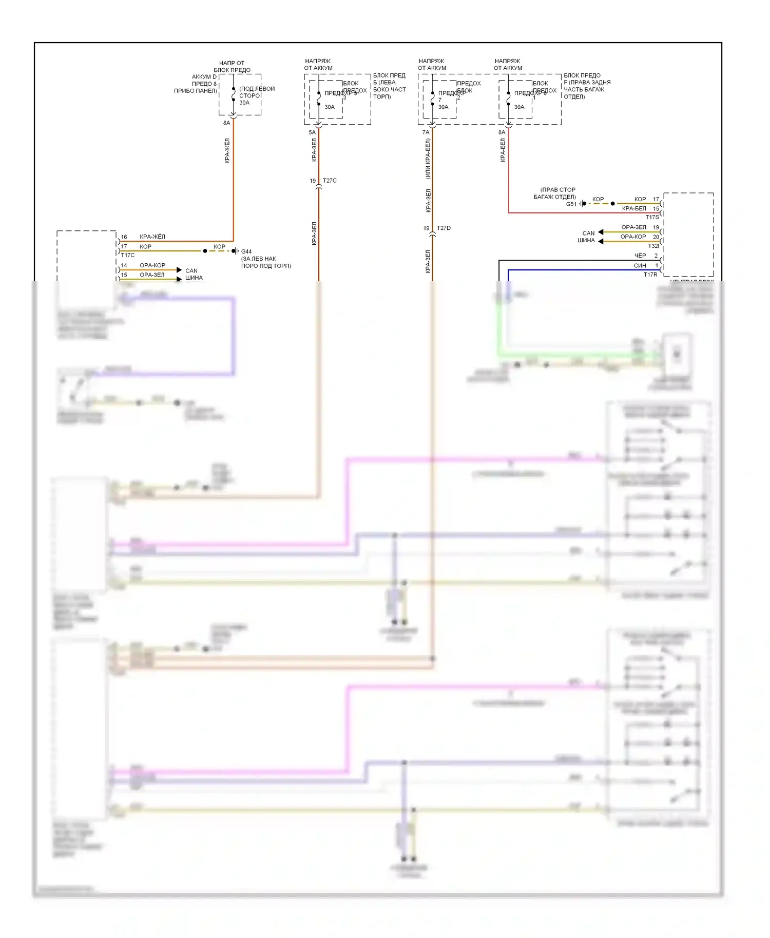 S6 Audi C7 (2012-2014): Электросхема солнцезащитного козырька заднего стекла 