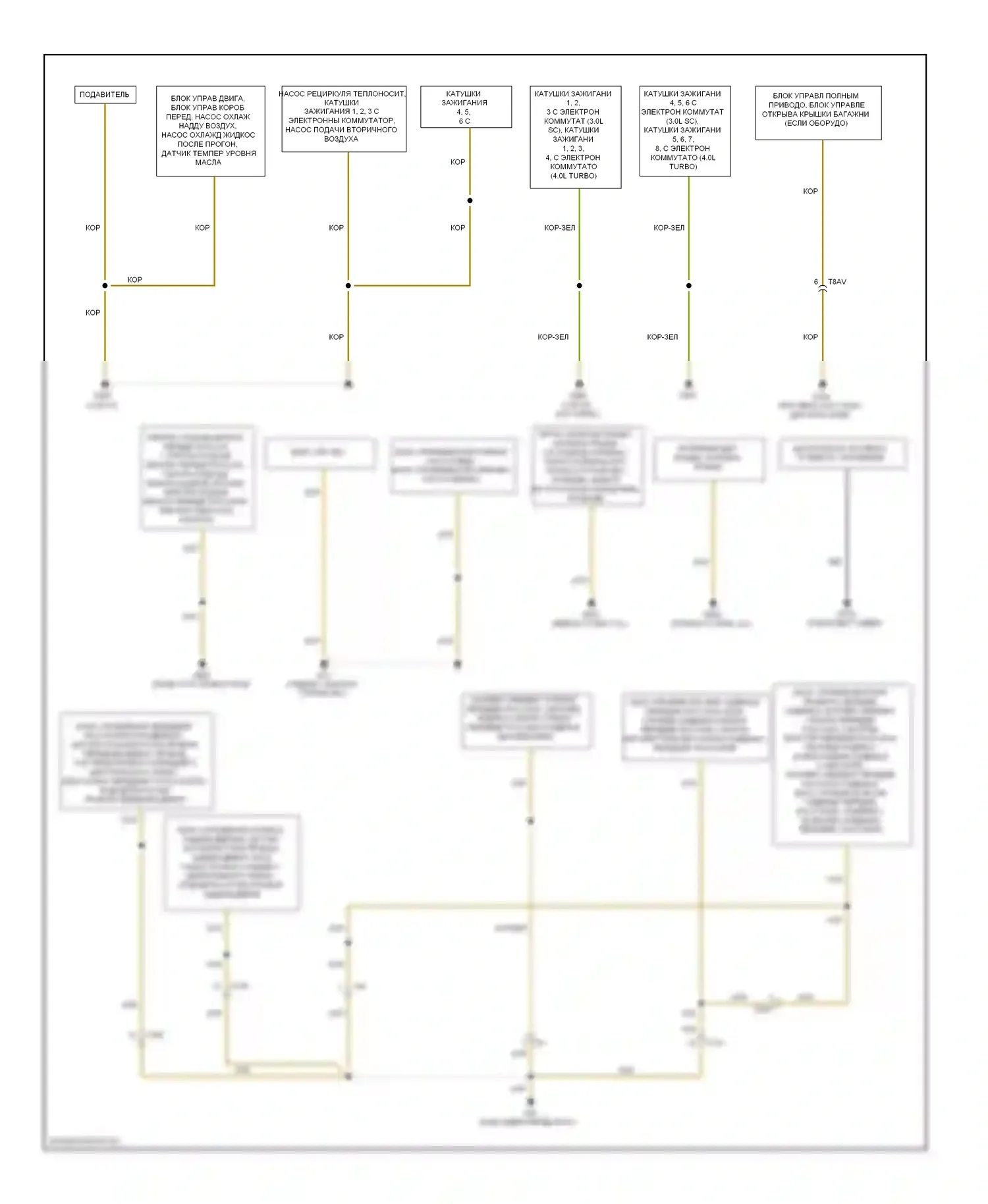S6 Audi C7 (2012-2014): Электросхема точек подключения масс (5 из 5) 