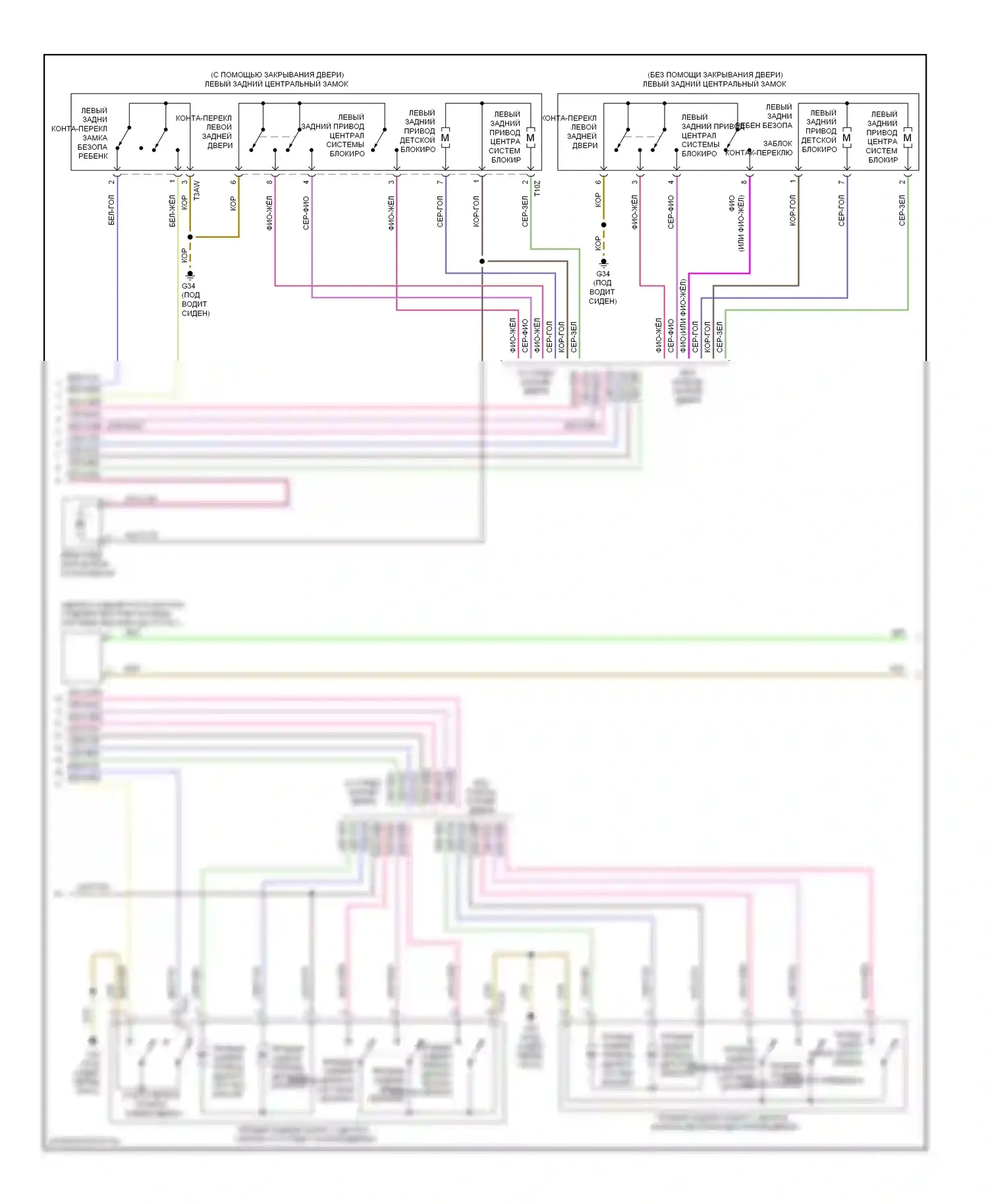 S6 Audi C7 (2012-2014): Электросхема центрального замка (3 из 6) 