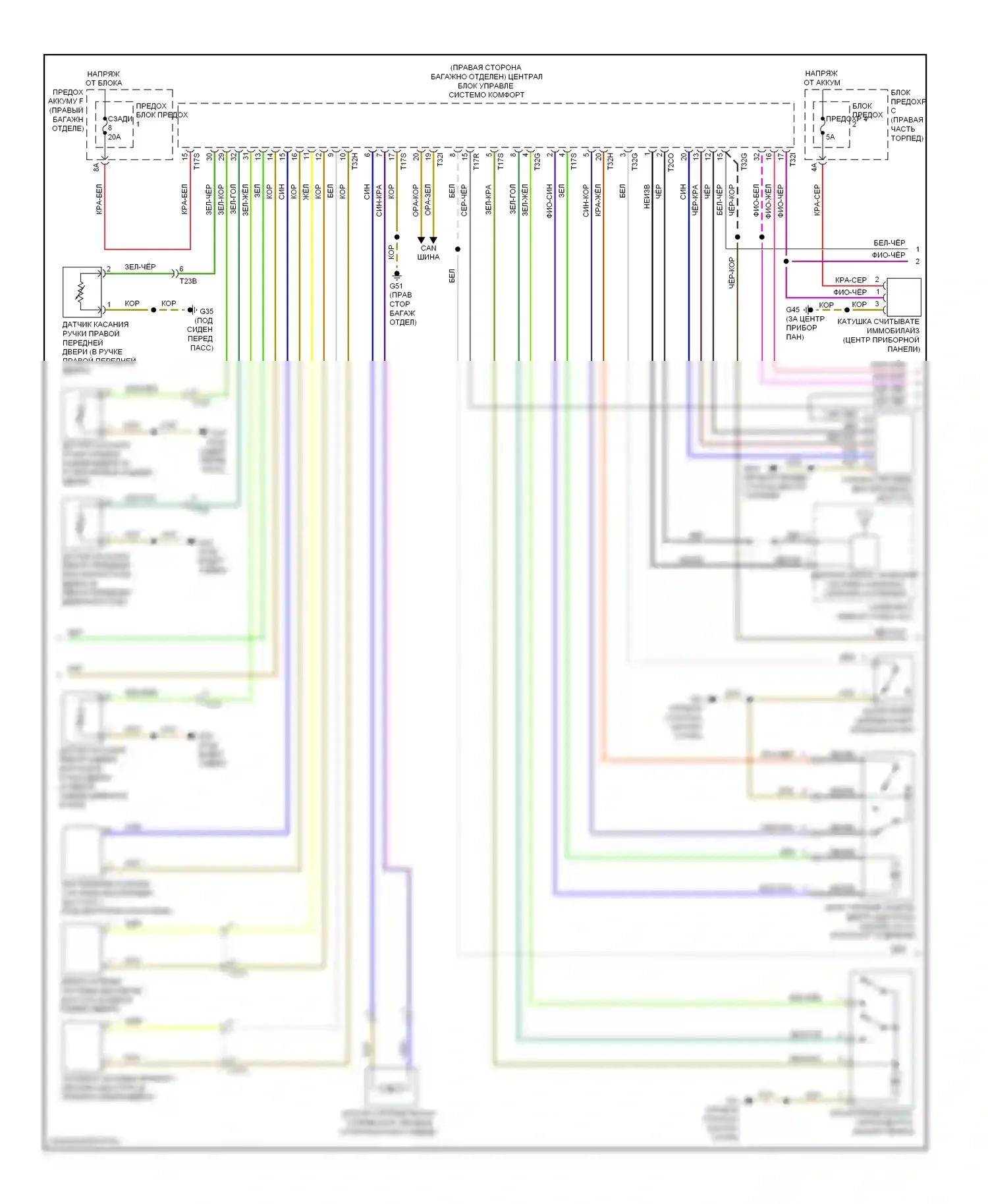 S6 Audi C7 (2012-2014): Электросхема центрального замка (4 из 6) 