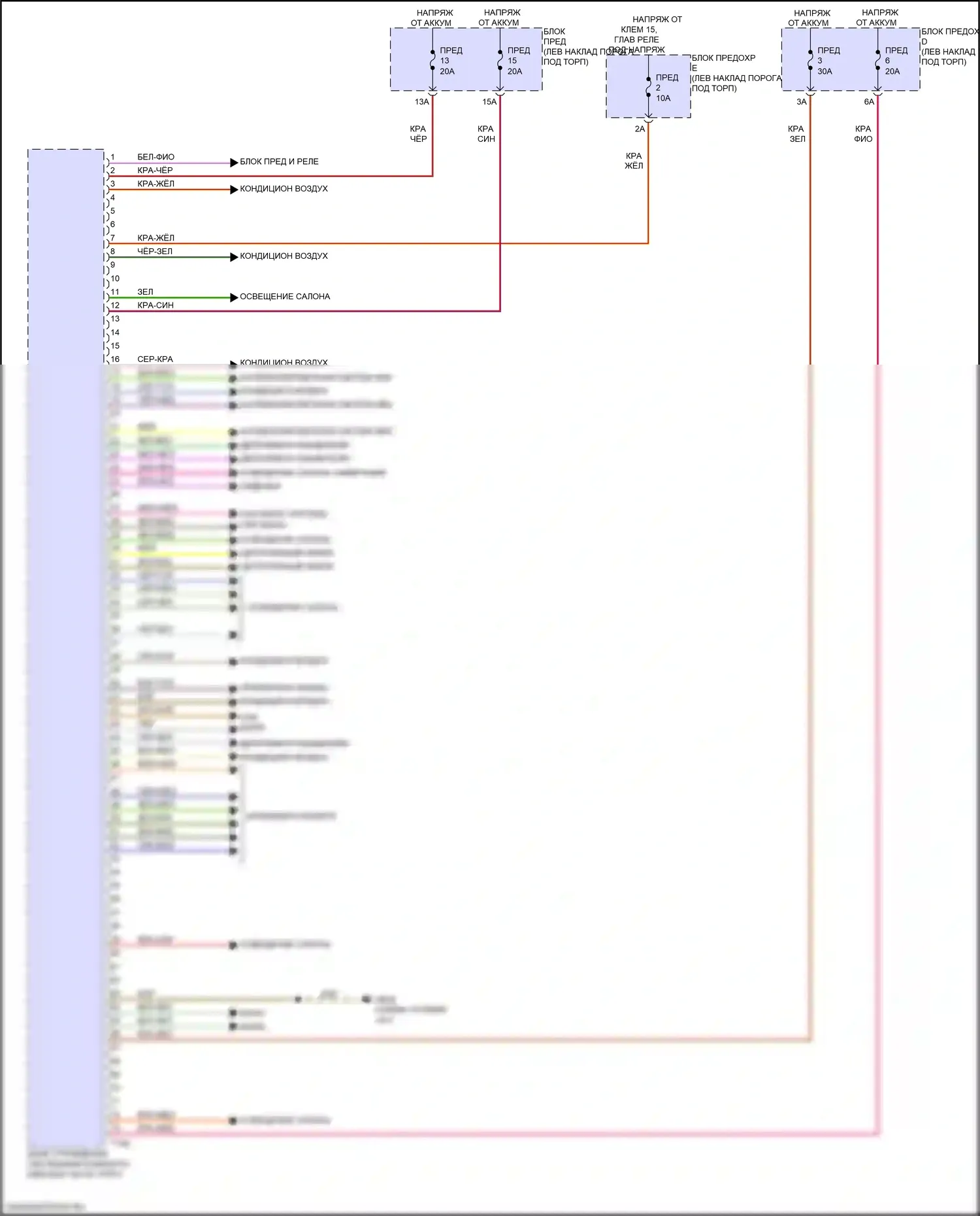 S6 Audi C8 (2019-2024): Электросхема блока управления системами комфорта (2 из 2) 