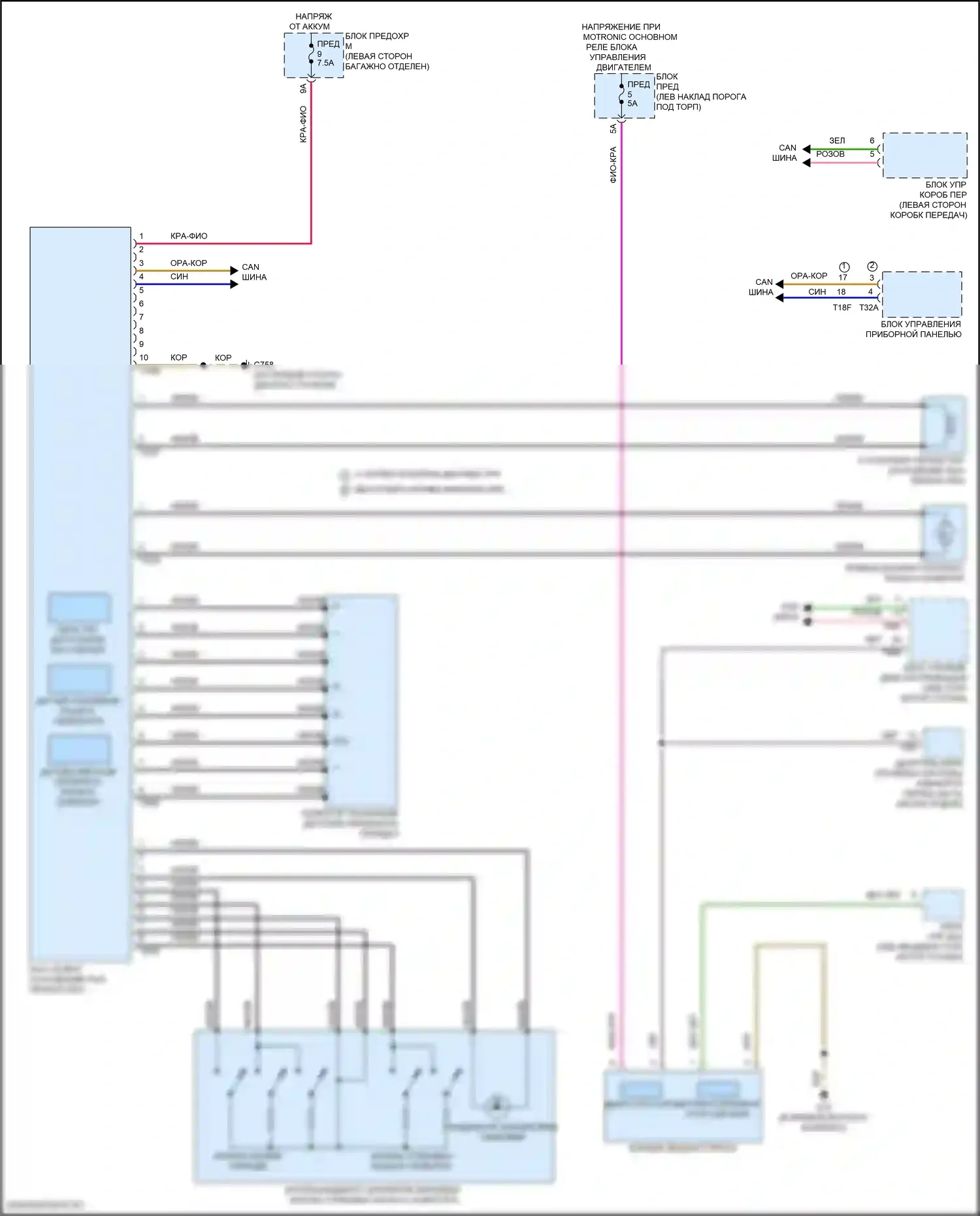 S6 Audi C8 (2019-2024): Электросхема блокировки селектора 