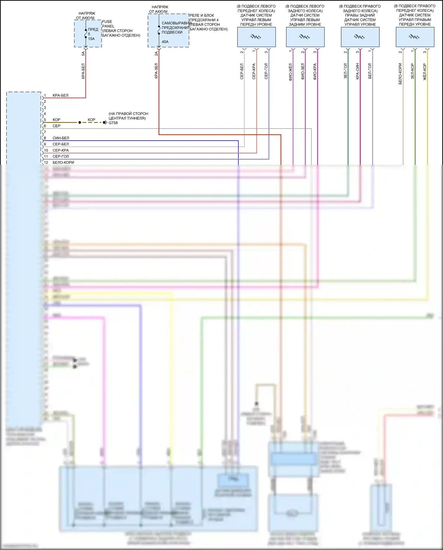 S6 Audi C8 (2019-2024): Электросхема электронной подвески (1 из 2) 