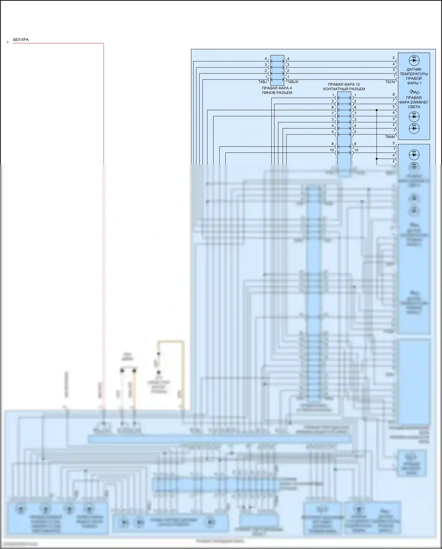 S6 Audi C8 (2019-2024): Электросхема фар, с несколькими матричными дальним светом (3 из 3) 