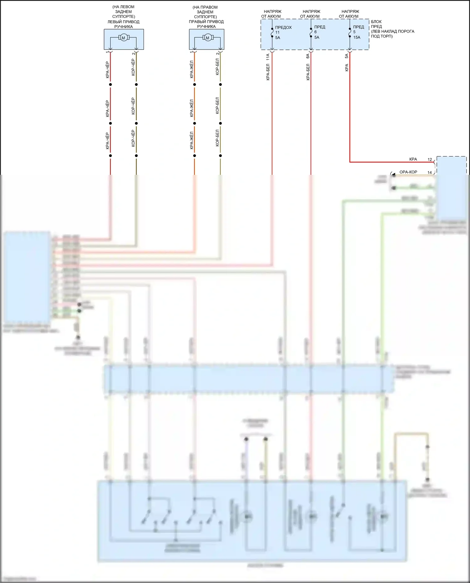 S7 Audi 4K (2019-2024): Электросхема растормаживания стояночного тормоза 