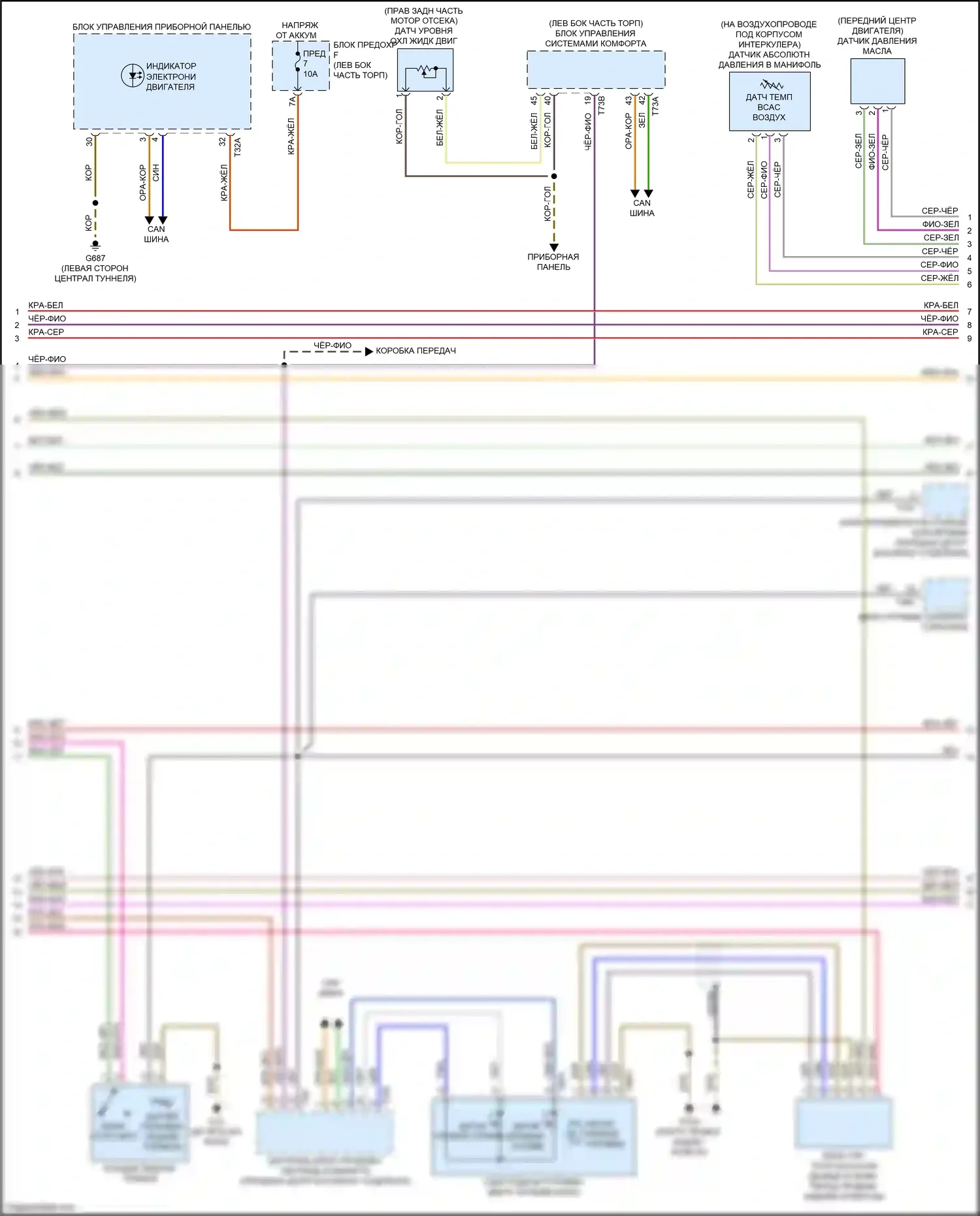 S7 Audi 4K (2019-2024): Электросхема двигатель 2.9л турбо, электросхема органов управления двигателем (3 из 10) 