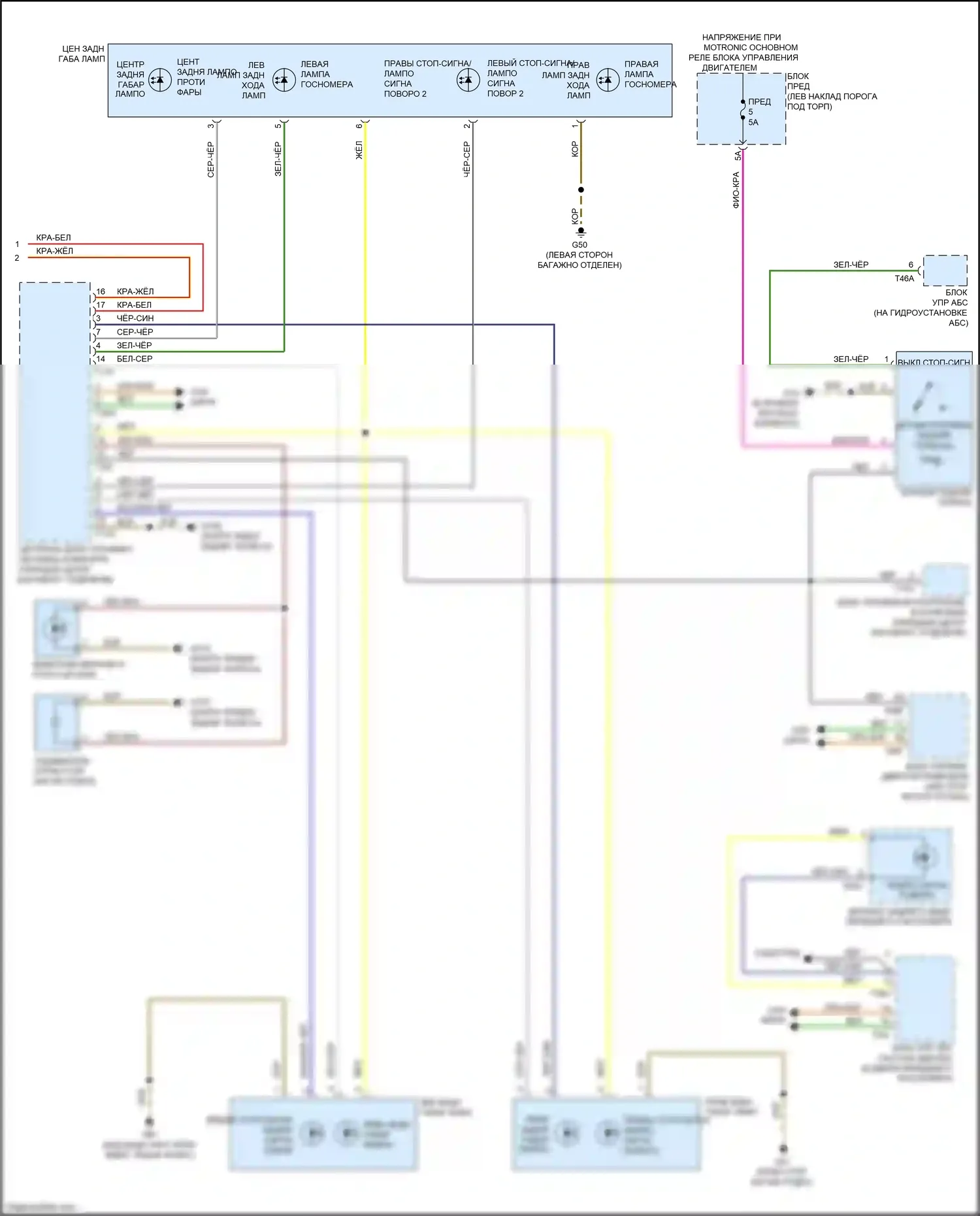 S7 Audi 4K (2019-2024): Электросхема фар и фонарей (3 из 3) 