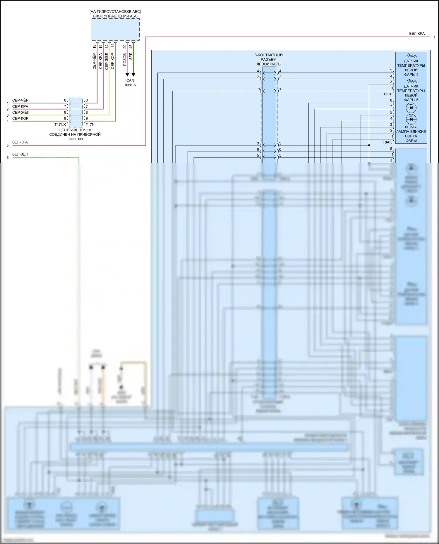S7 Audi 4K (2019-2024): Электросхема фар, с несколькими матричными дальним светом (2 из 3) 