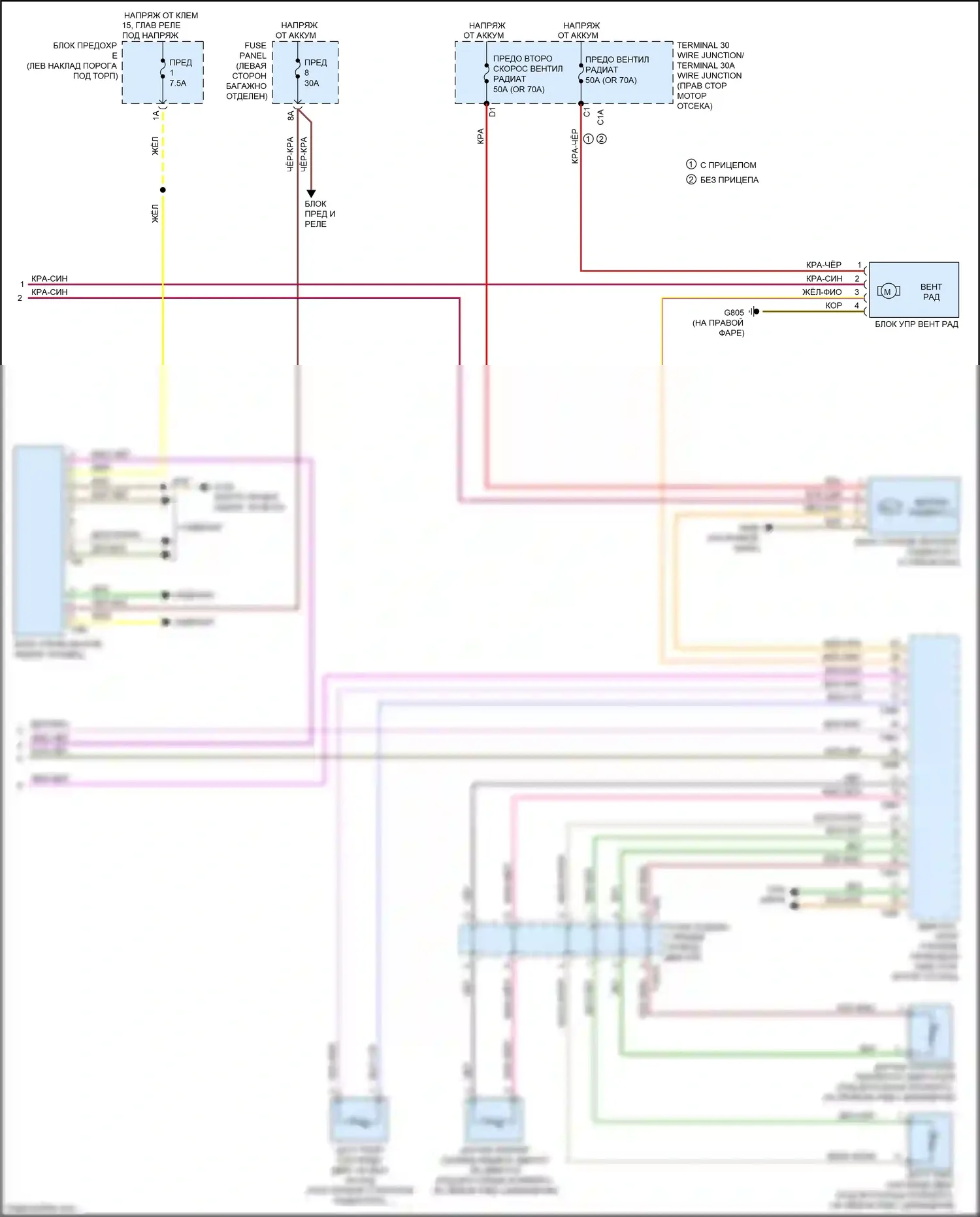 S7 Audi 4K (2019-2024): Электросхема климат контроля, с климат-контролем и задним управлением (4 из 4) 