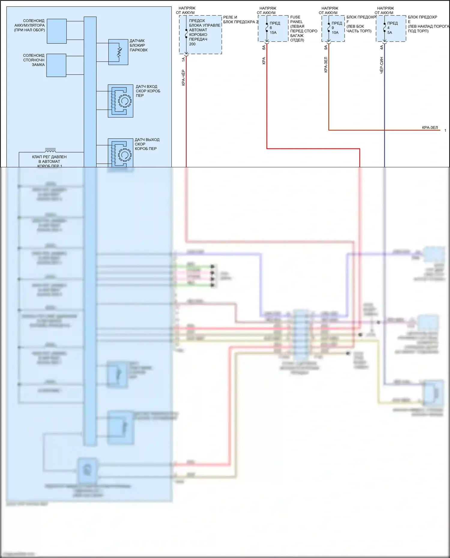 S7 Audi 4K (2019-2024): Электросхема автоматической коробки передач (1 из 2) 