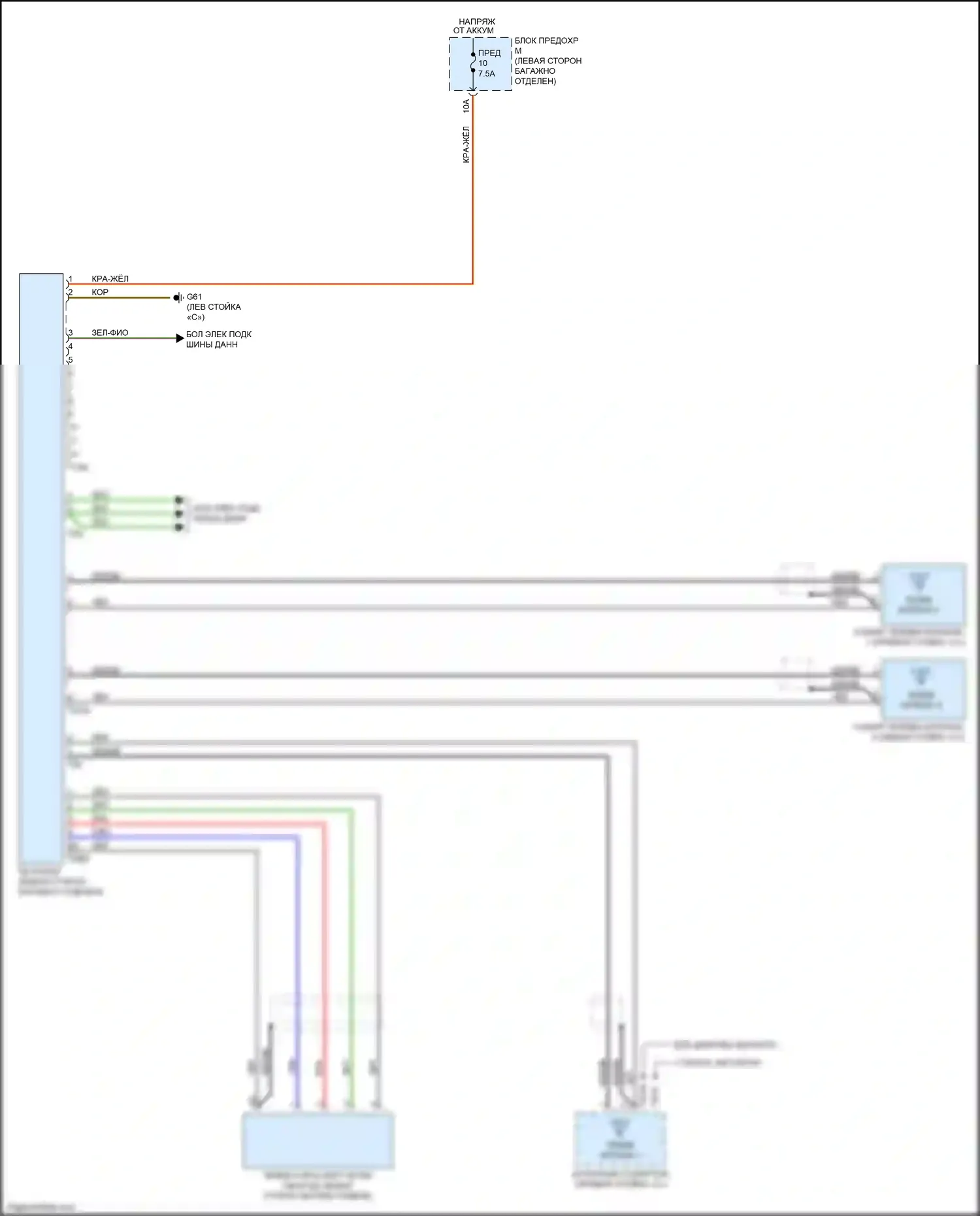 S7 Audi 4K (2019-2024): Электросхема тв-тюнера 
