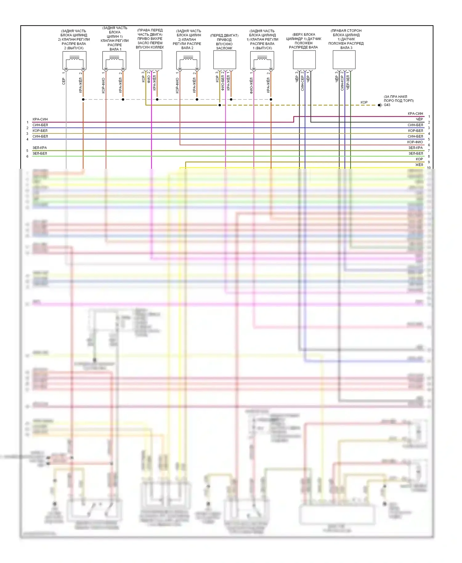 S8 Audi D3 рестайлинг (2007-2011): Электросхема двигателя 5.2l (2 из 8) 