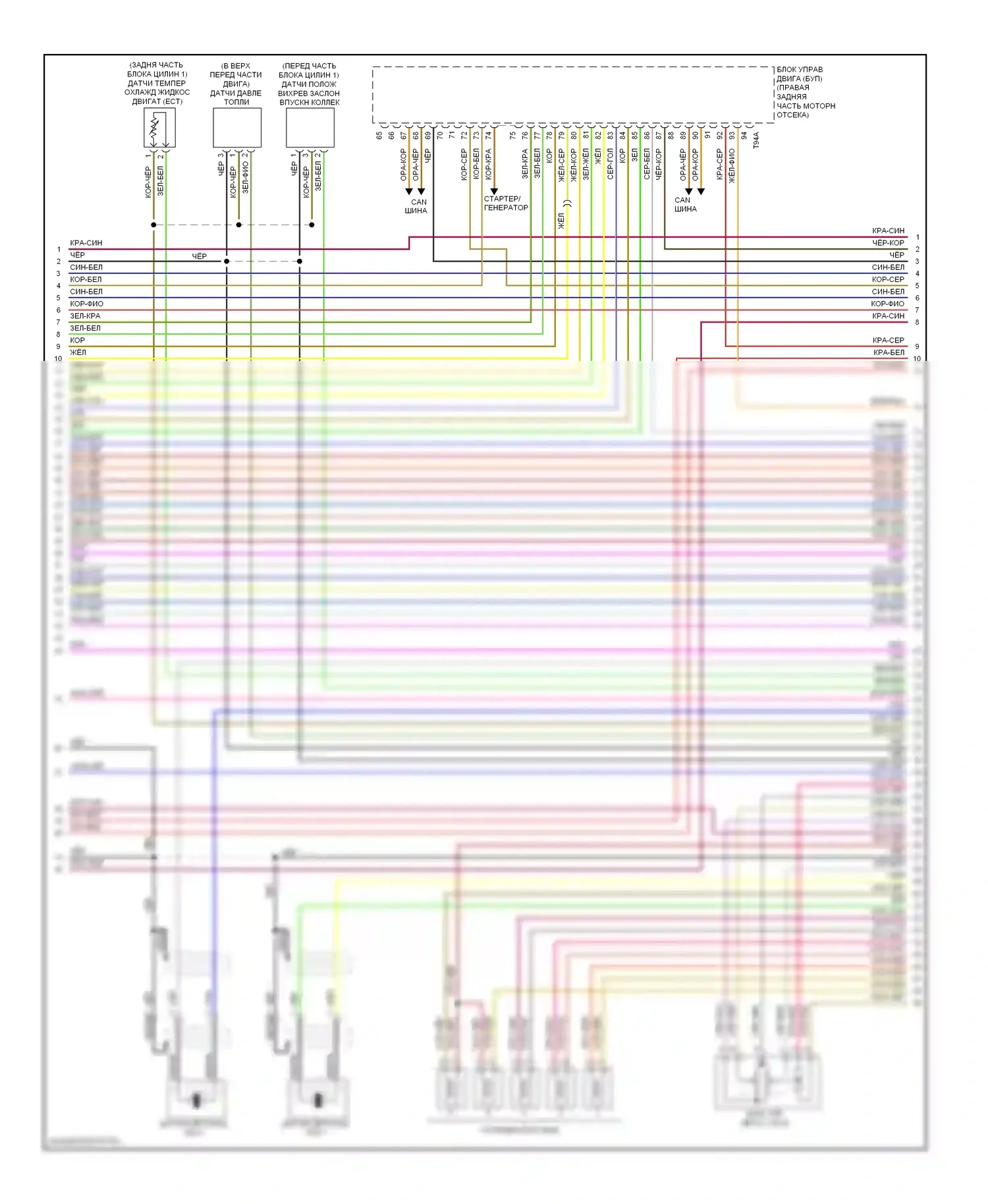 S8 Audi D3 рестайлинг (2007-2011): Электросхема двигателя 5.2l (3 из 8) 