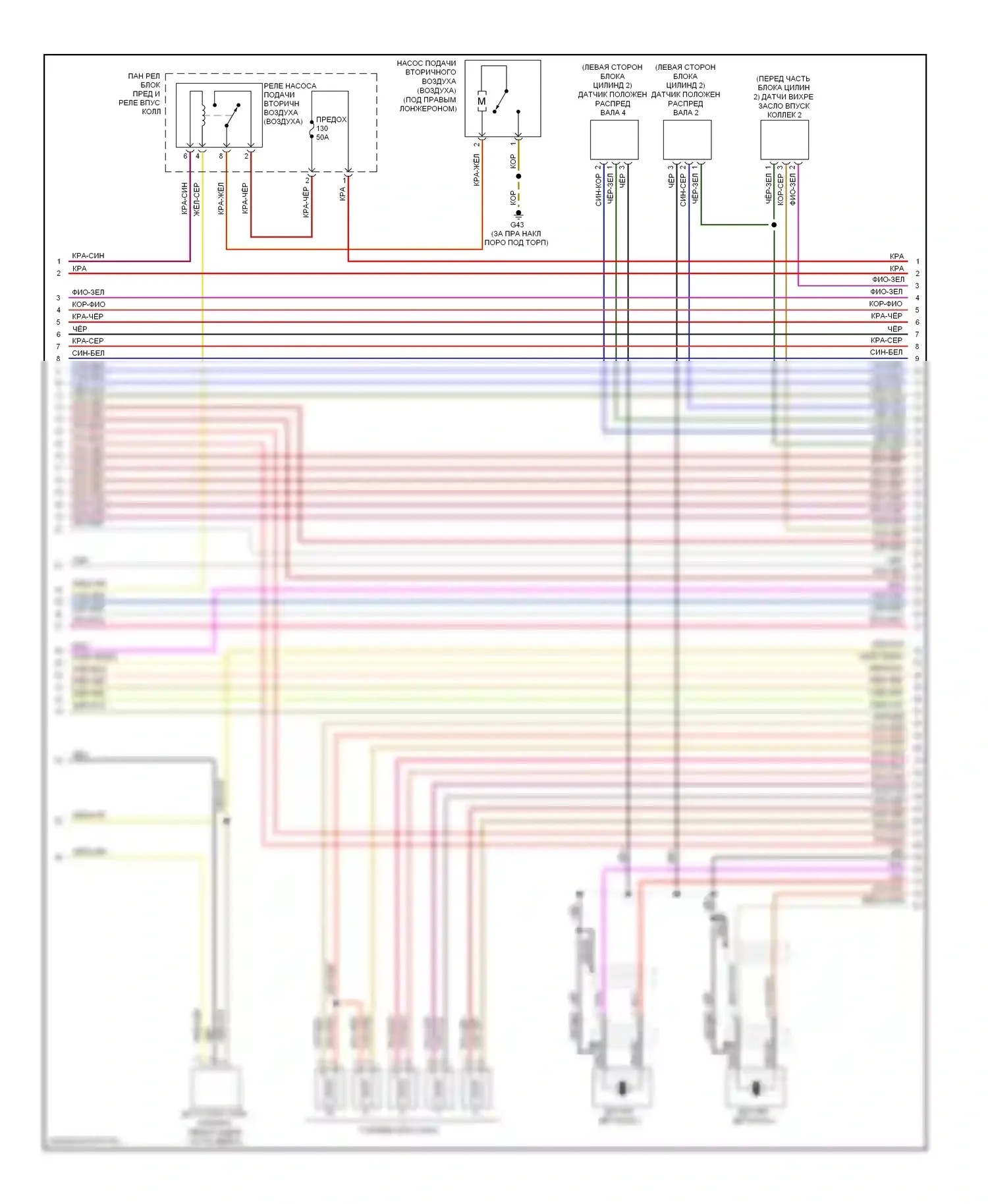 S8 Audi D3 рестайлинг (2007-2011): Электросхема двигателя 5.2l (6 из 8) 