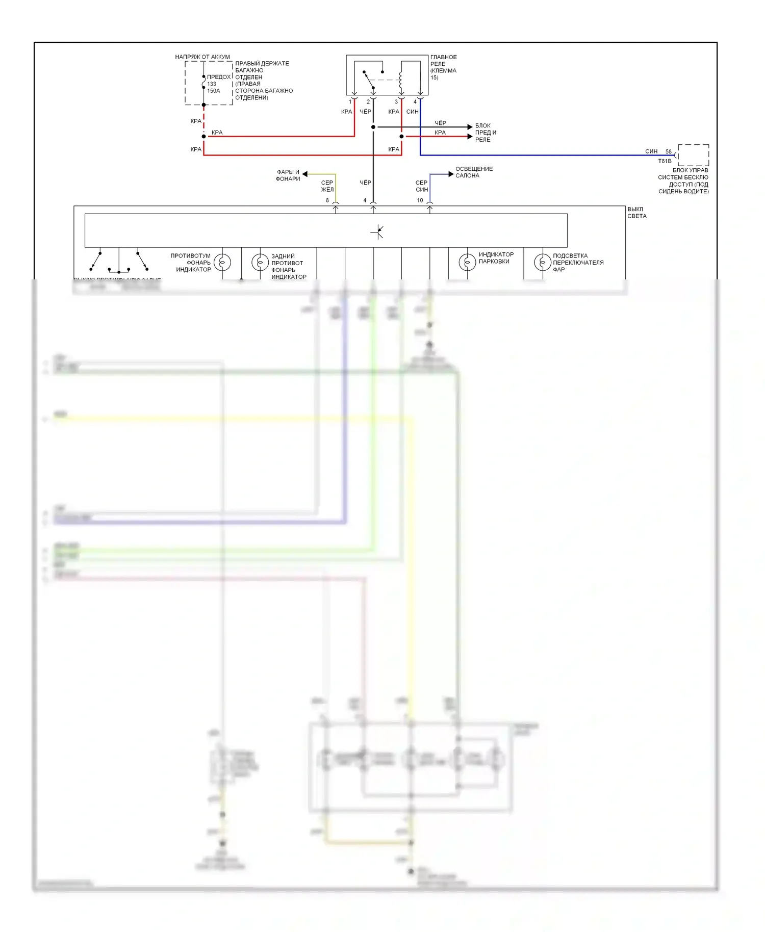 S8 Audi D3 рестайлинг (2007-2011): Электросхема фар (2 из 2) 