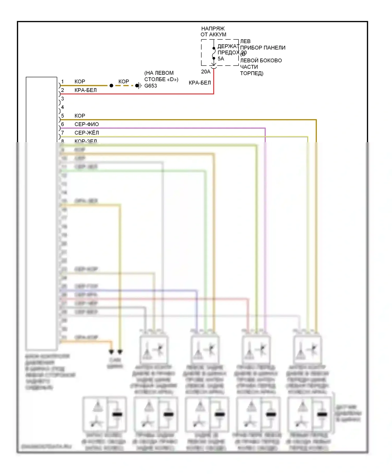 S8 Audi D3 рестайлинг (2007-2011): Электросхема помощников водителя 