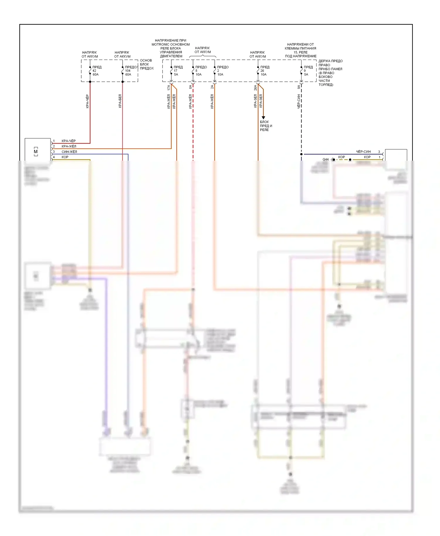 S8 Audi D3 рестайлинг (2007-2011): Электросхема вентилятора охлаждения 