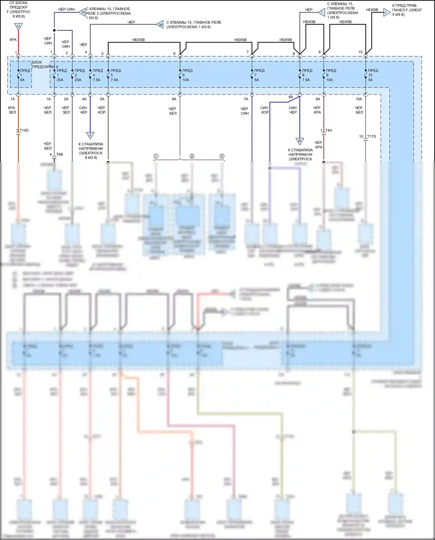 S8 Audi D4 рестайлинг (2013-2018): Электросхема блока предохранителей реле (5 из 8) 