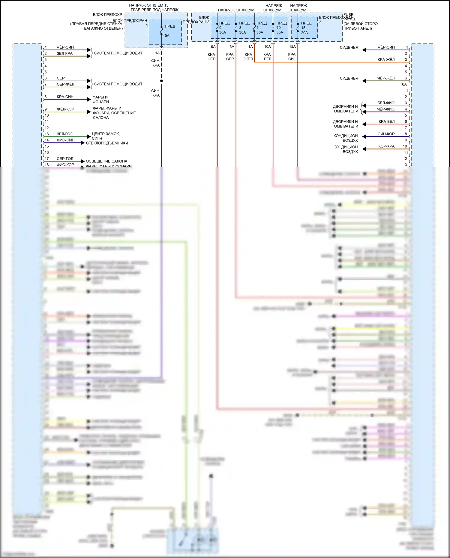 S8 Audi D4 рестайлинг (2013-2018): Электросхема блока управления системами комфорта 