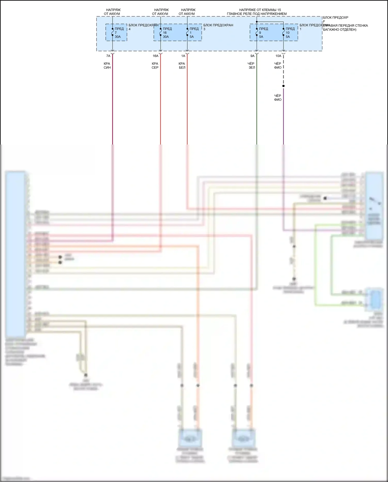 S8 Audi D4 рестайлинг (2013-2018): Электросхема растормаживания стояночного тормоза 