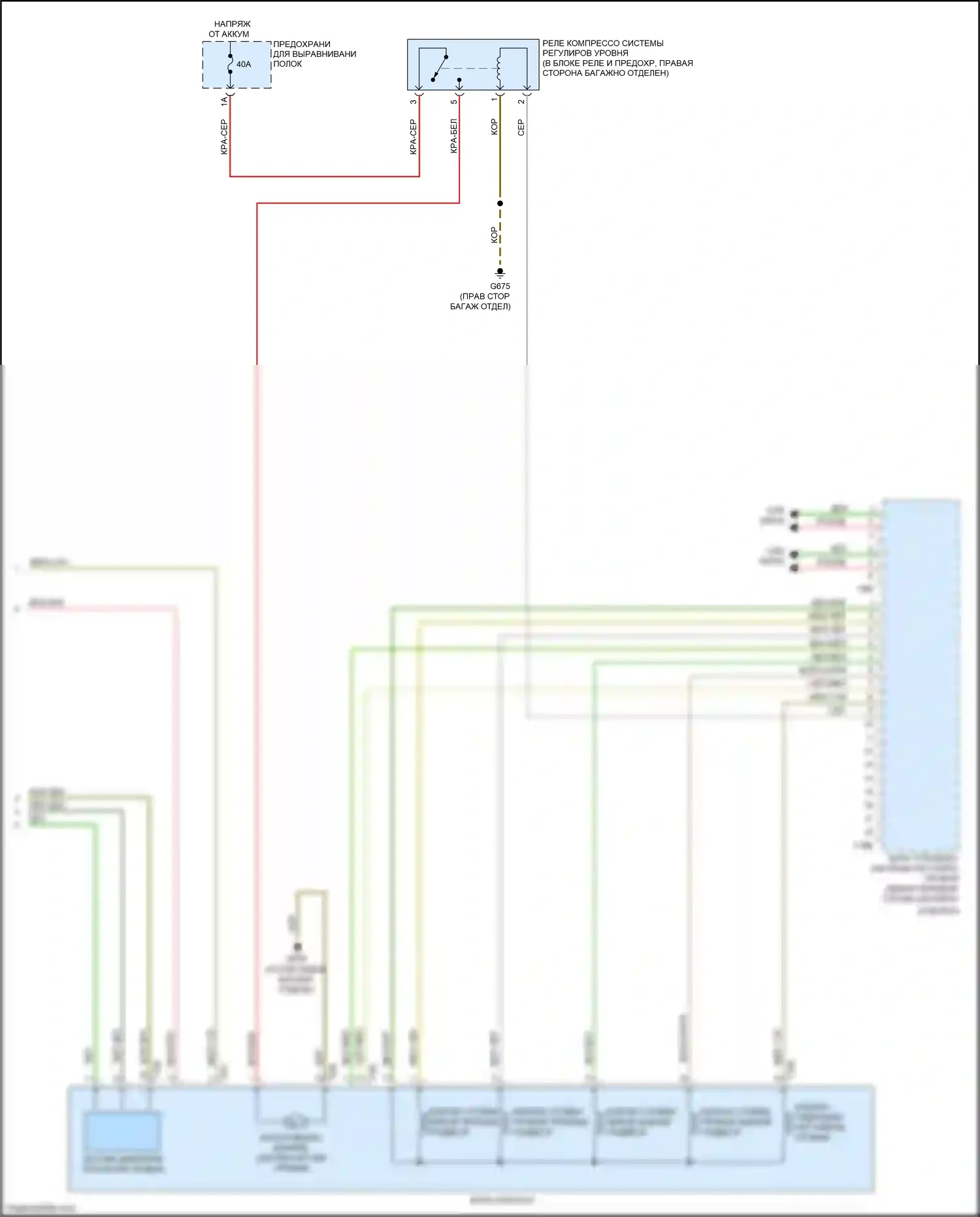 S8 Audi D4 рестайлинг (2013-2018): Электросхема электронной подвески (2 из 2) 