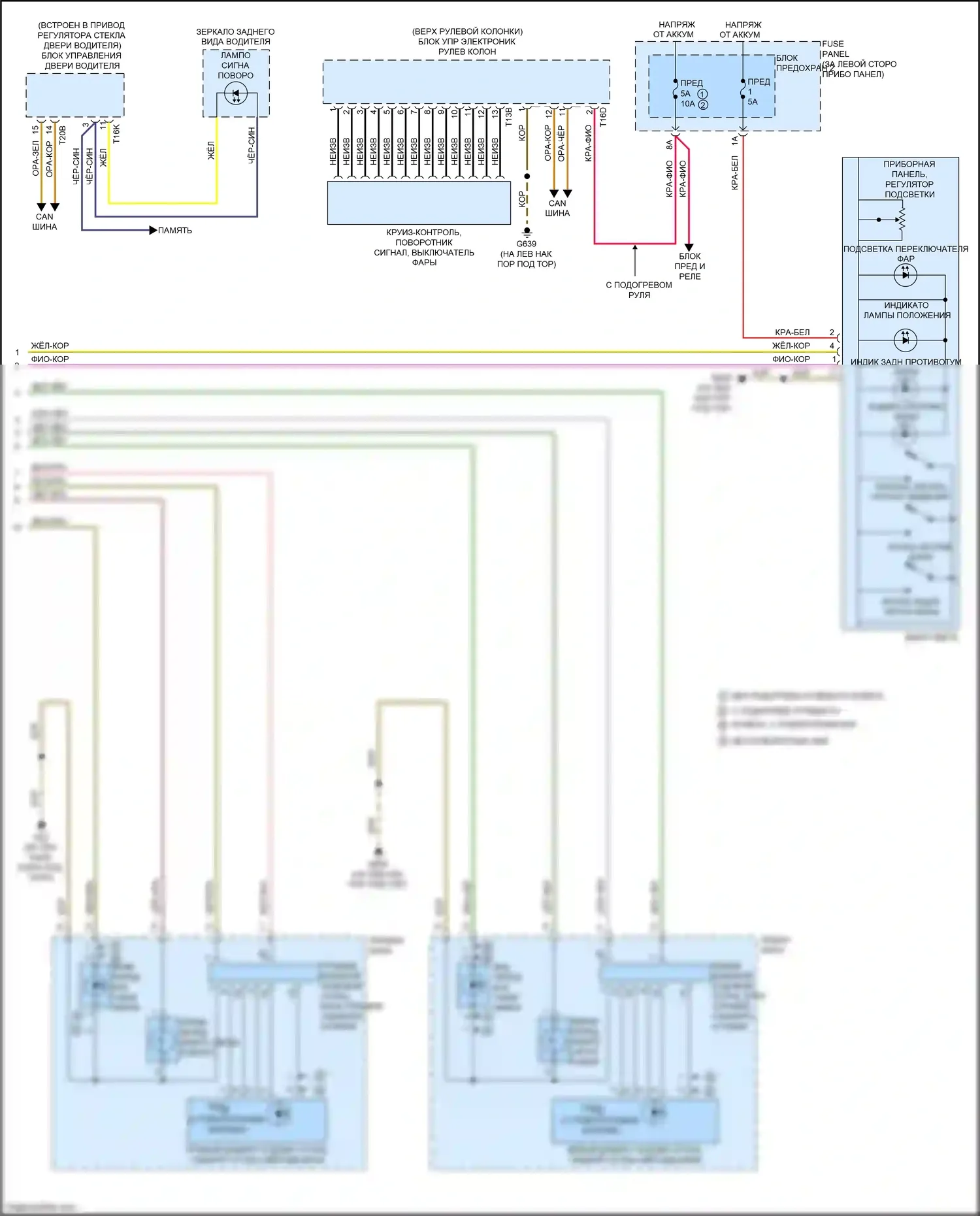 S8 Audi D4 рестайлинг (2013-2018): Электросхема фар и фонарей, с ксеноном (3 из 3) 