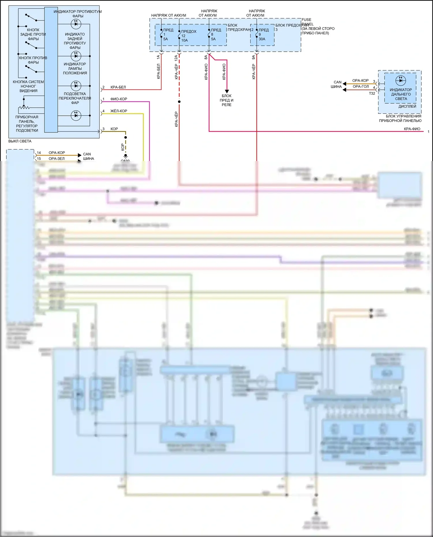 S8 Audi D4 рестайлинг (2013-2018): Электросхема фар, с ксеноном, с поворотными фарами (1 из 2) 