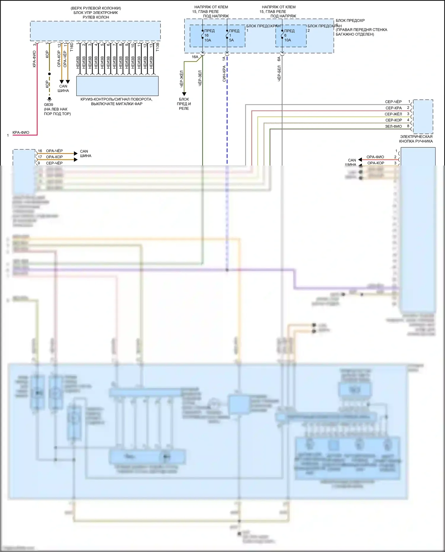 S8 Audi D4 рестайлинг (2013-2018): Электросхема фар, с ксеноном, с поворотными фарами (2 из 2) 