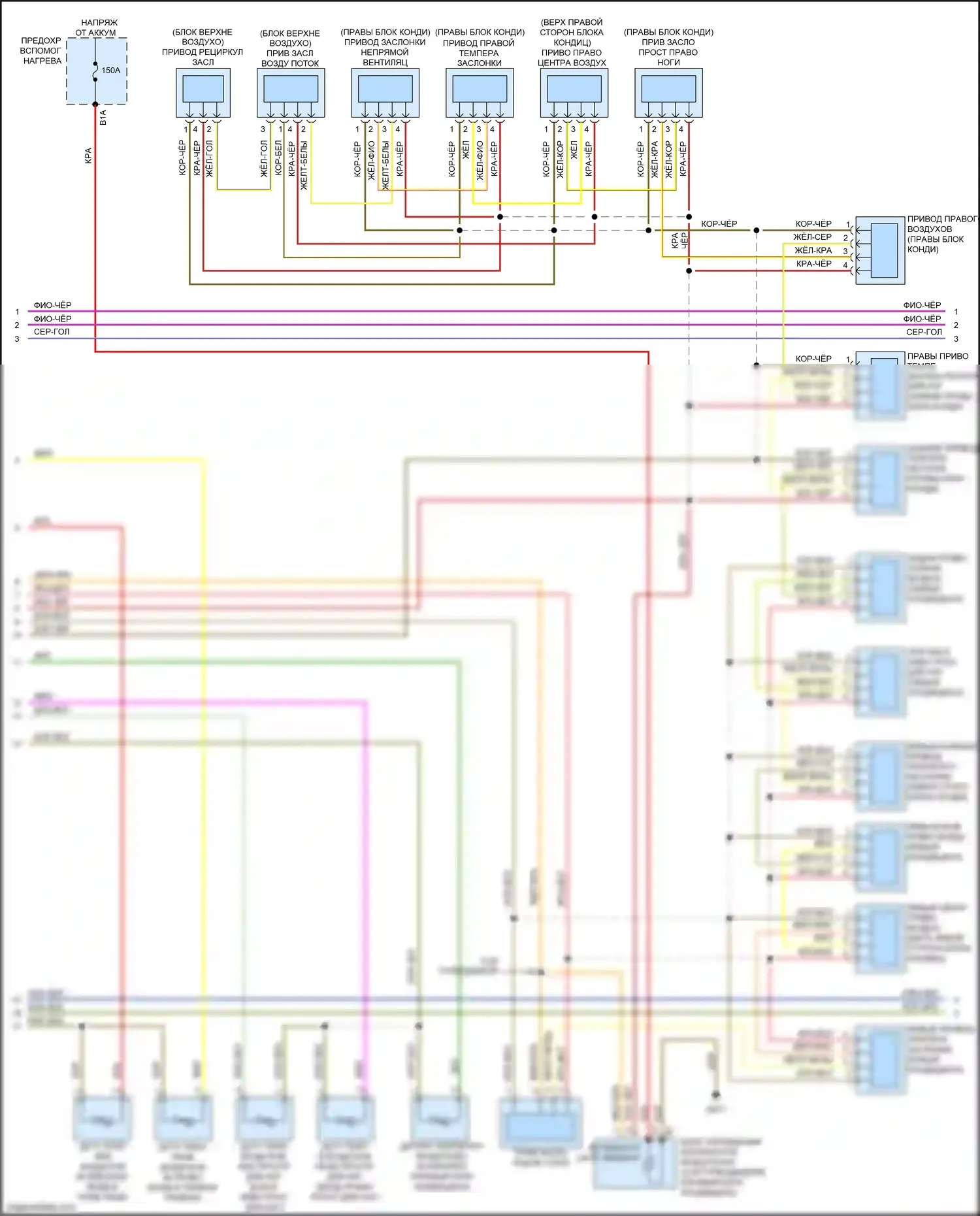 S8 Audi D4 рестайлинг (2013-2018): Электросхема климат контроля (2 из 4) 