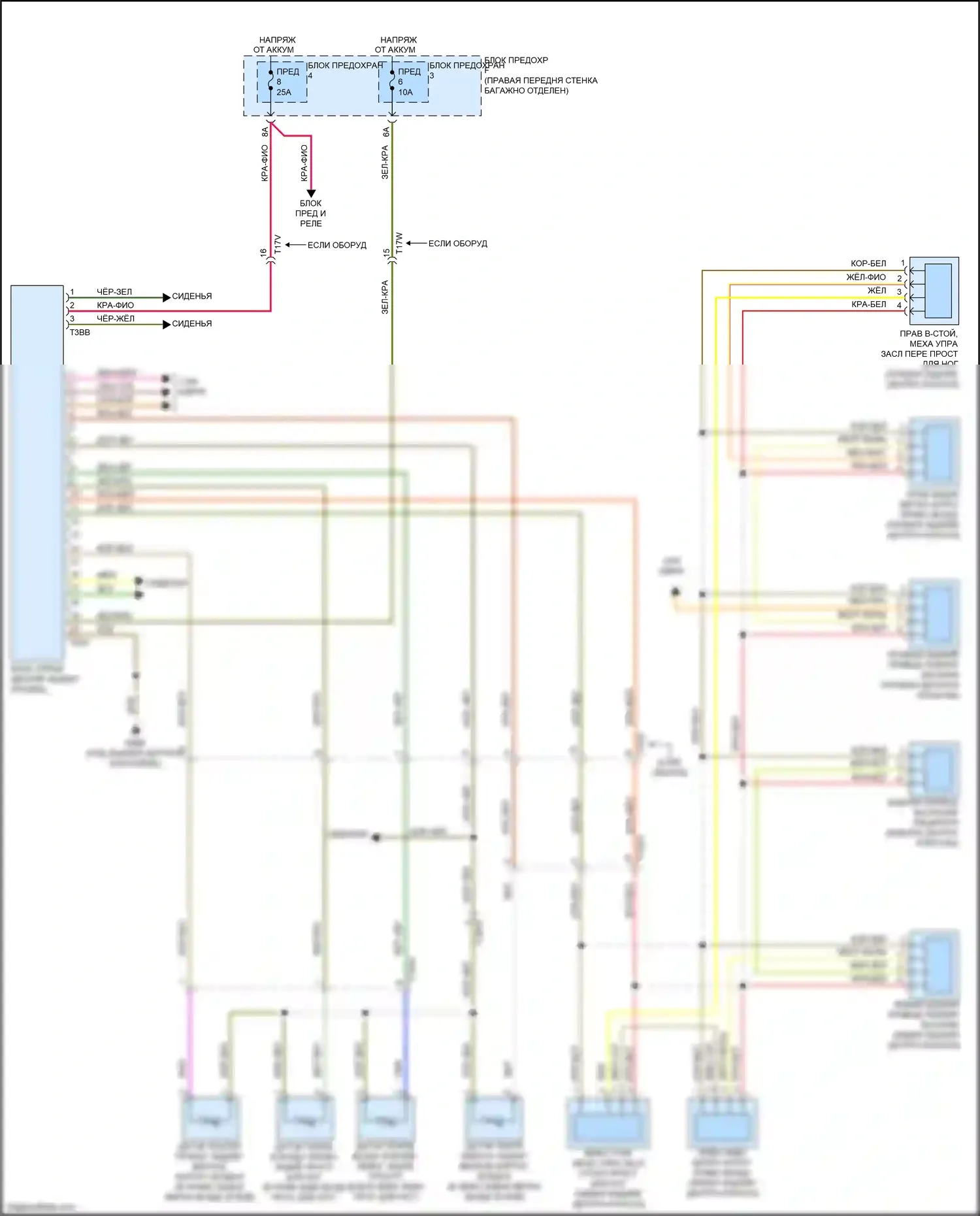 S8 Audi D4 рестайлинг (2013-2018): Электросхема заднего кондиционера 