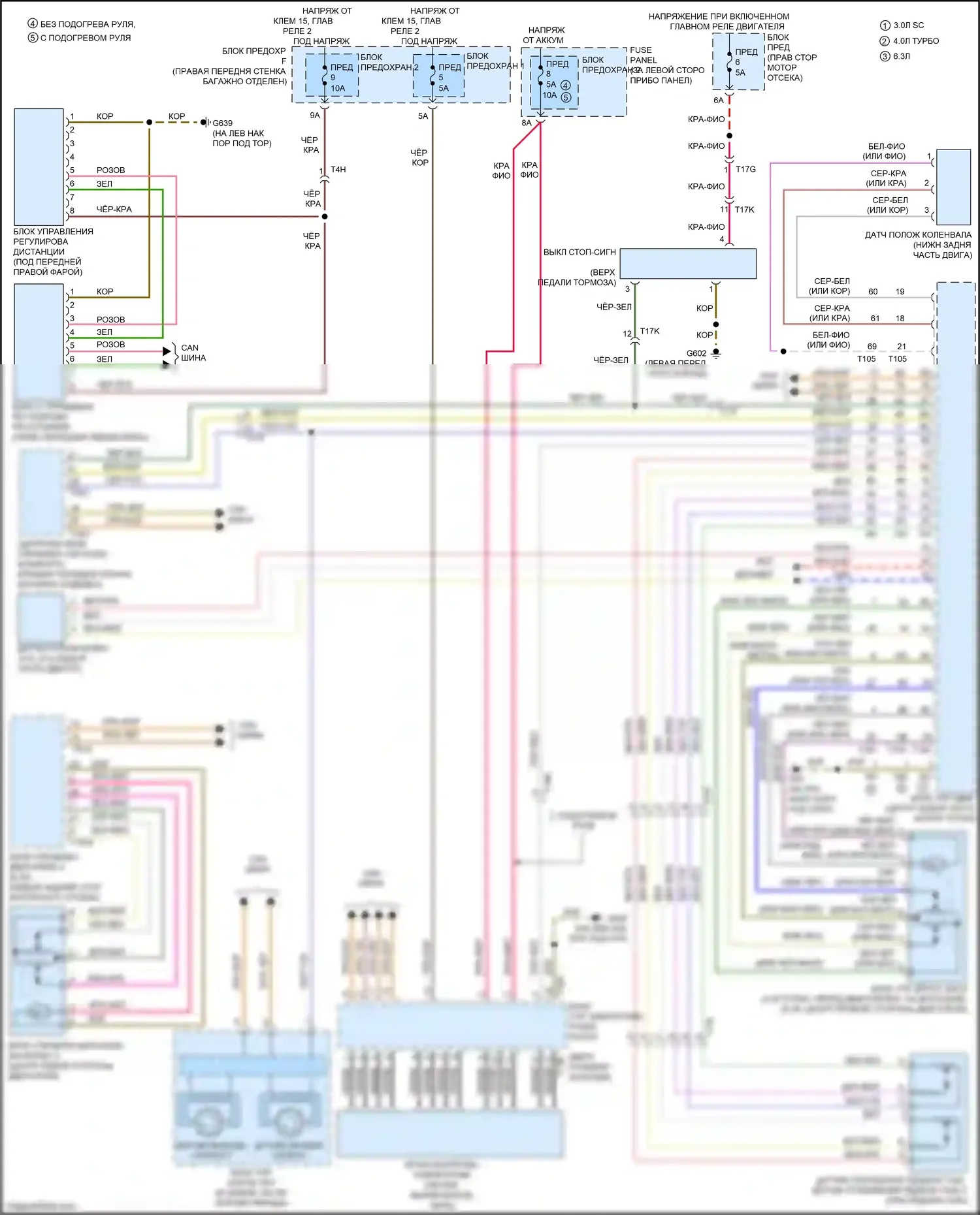 S8 Audi D4 рестайлинг (2013-2018): Электросхема круиз-контроля 