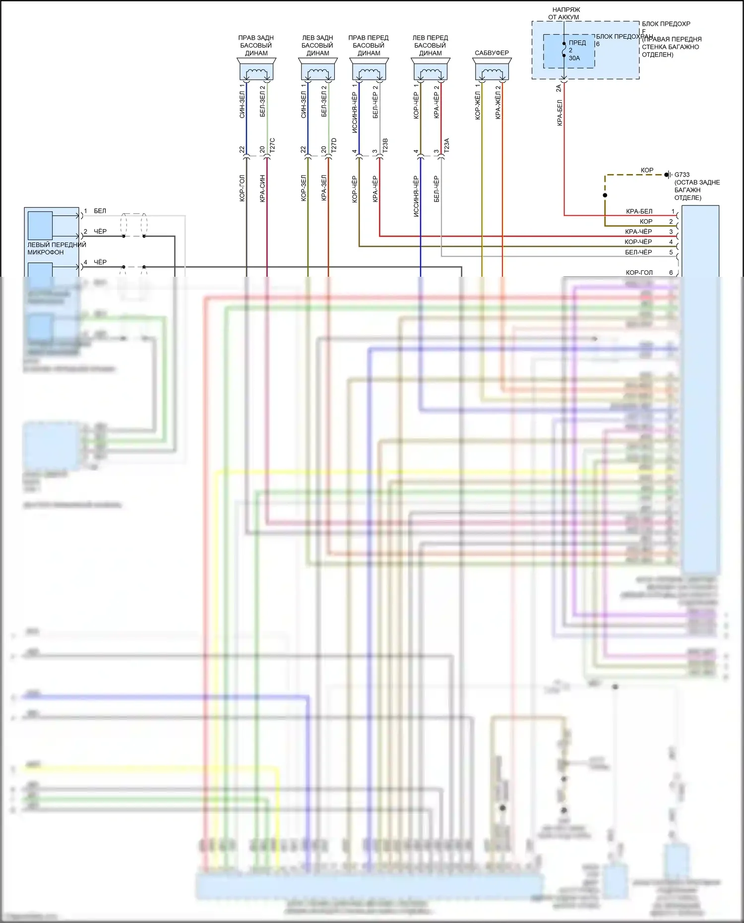 S8 Audi D4 рестайлинг (2013-2018): Электросхема магнитолы, со звуком bang и olufson (2 из 3) 