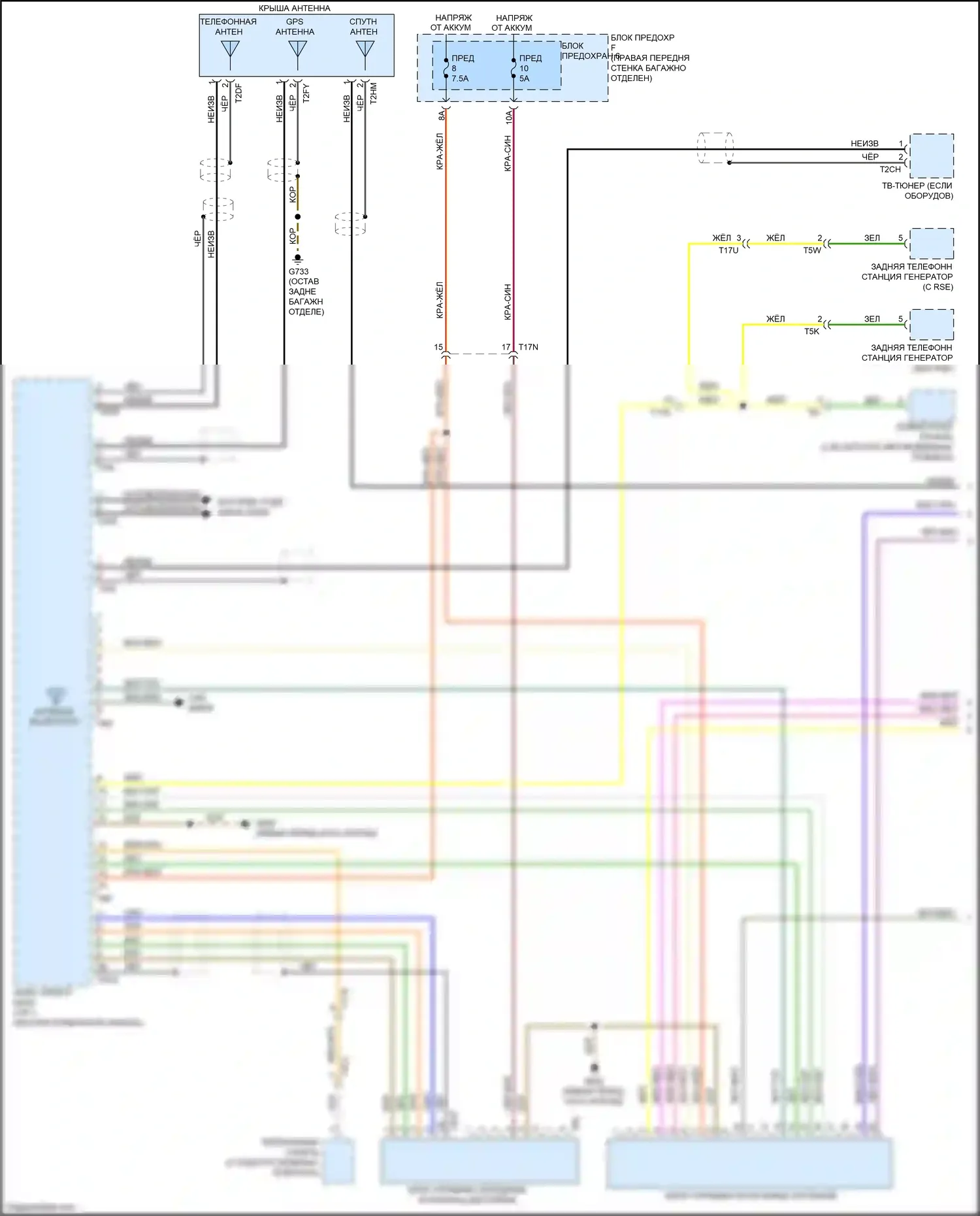 S8 Audi D4 рестайлинг (2013-2018): Электросхема мультимедийного интерфейса (1 из 2) 