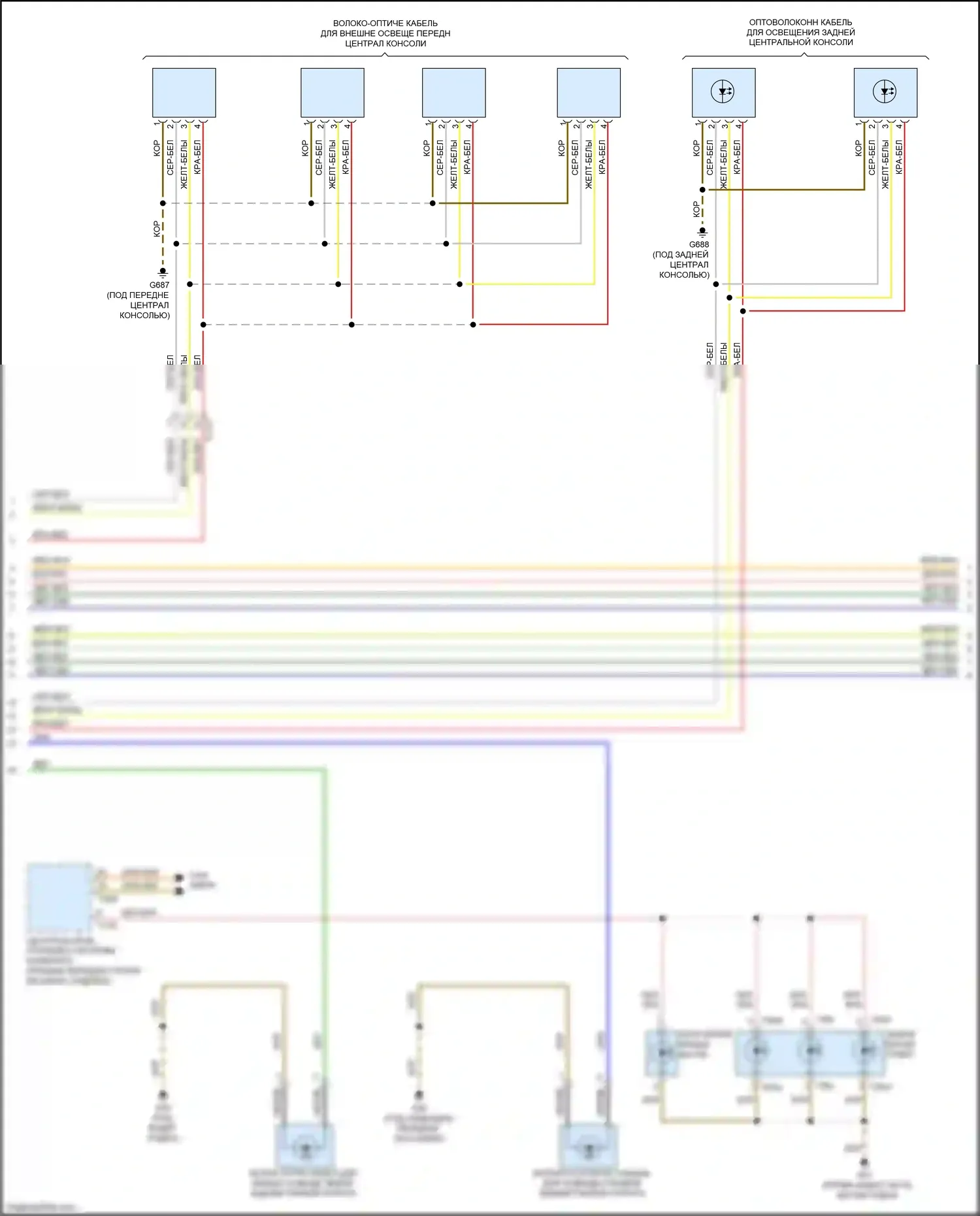 S8 Audi D4 рестайлинг (2013-2018): Электросхема освещения салона (2 из 5) 